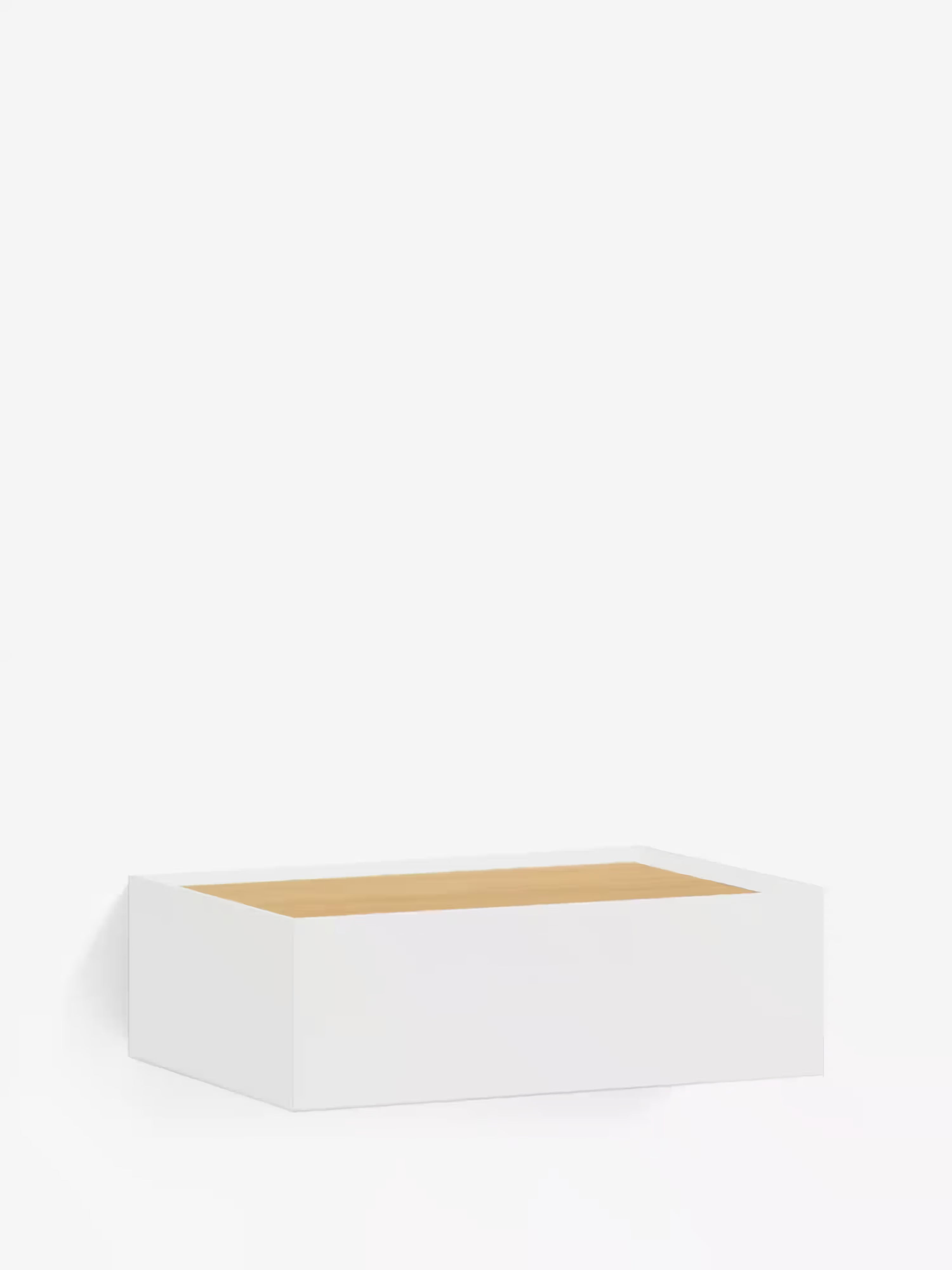Arista mesita de noche suspendida blanca y sobre de roble - 1 cajón 50 x 16 cm