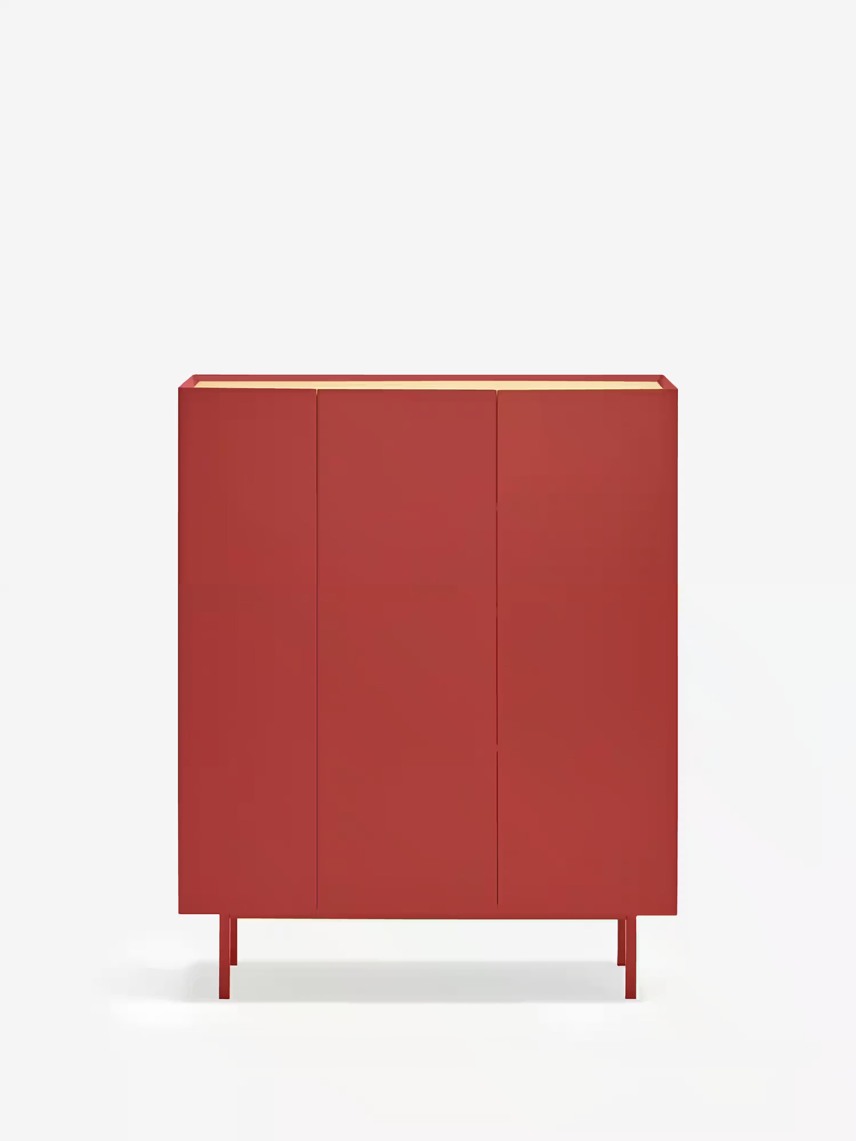 Arista tall sideboard in burgundy and light oak - 3 doors and 10 bottle compartments 95 x 120 cm