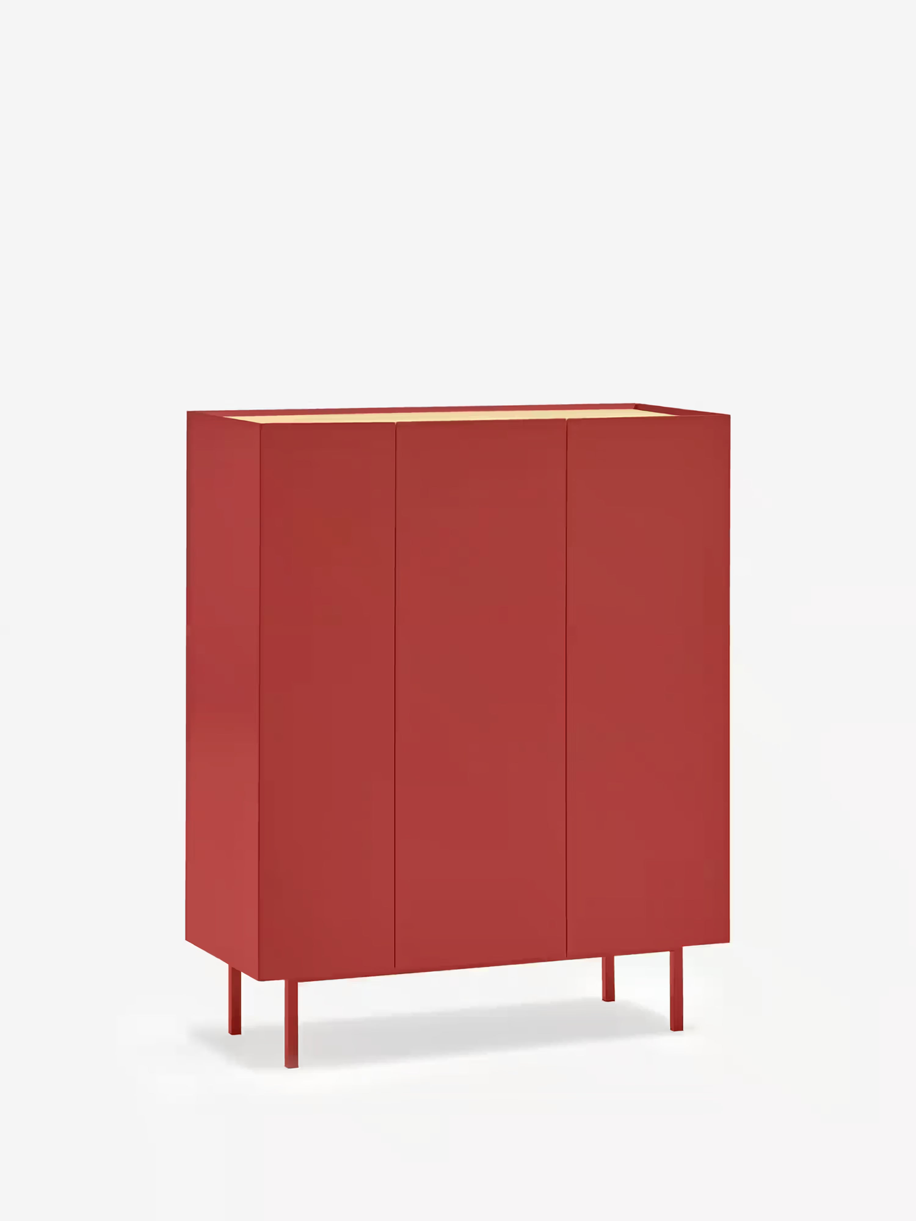Arista aparador alto burdeos y roble claro - 3 puertas y 10 compartimentos para botellas 95 x 120 cm