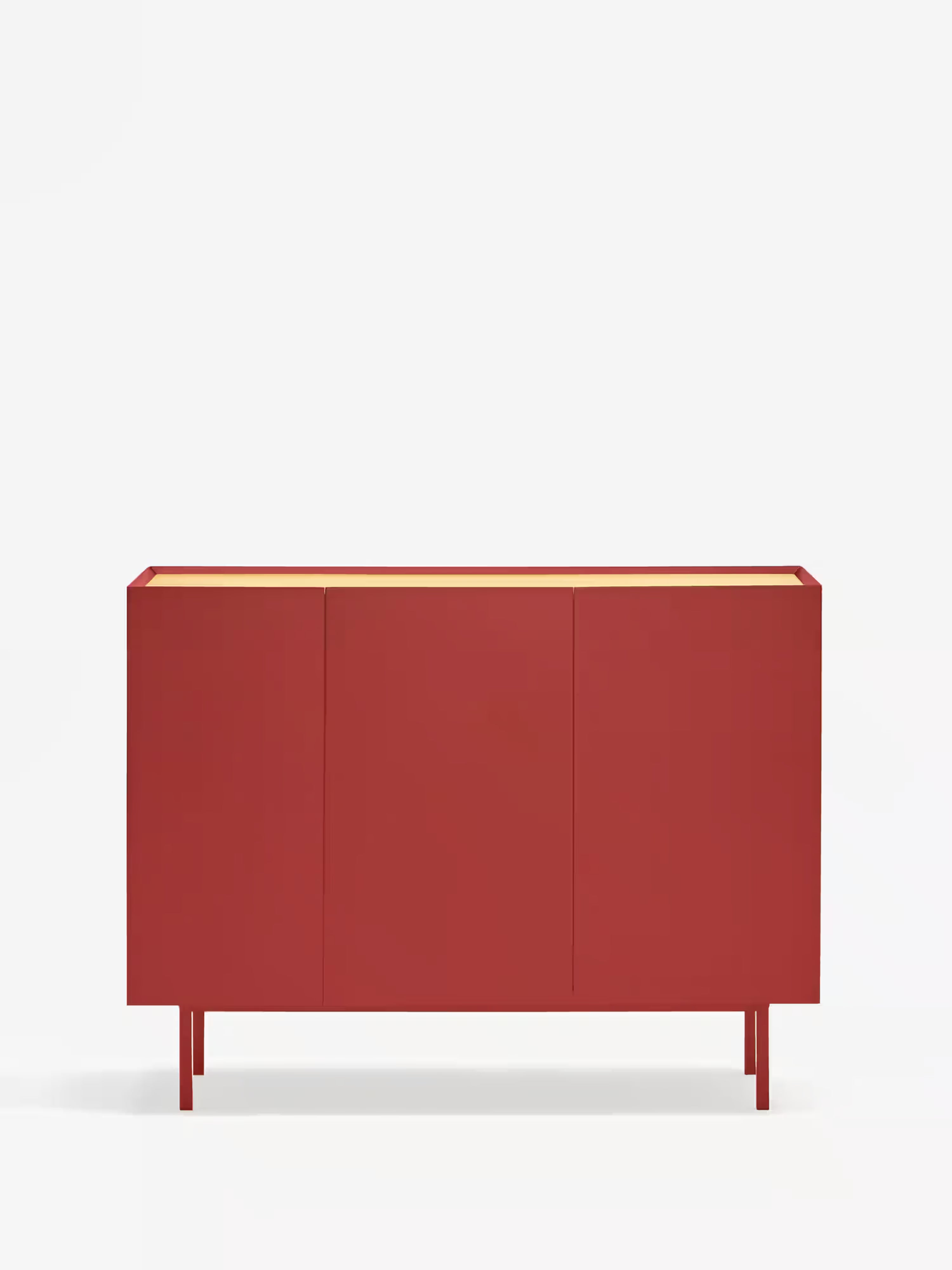 Arista sideboard in burgundy and light oak - modern 3-door sideboard 110 x 85 cm