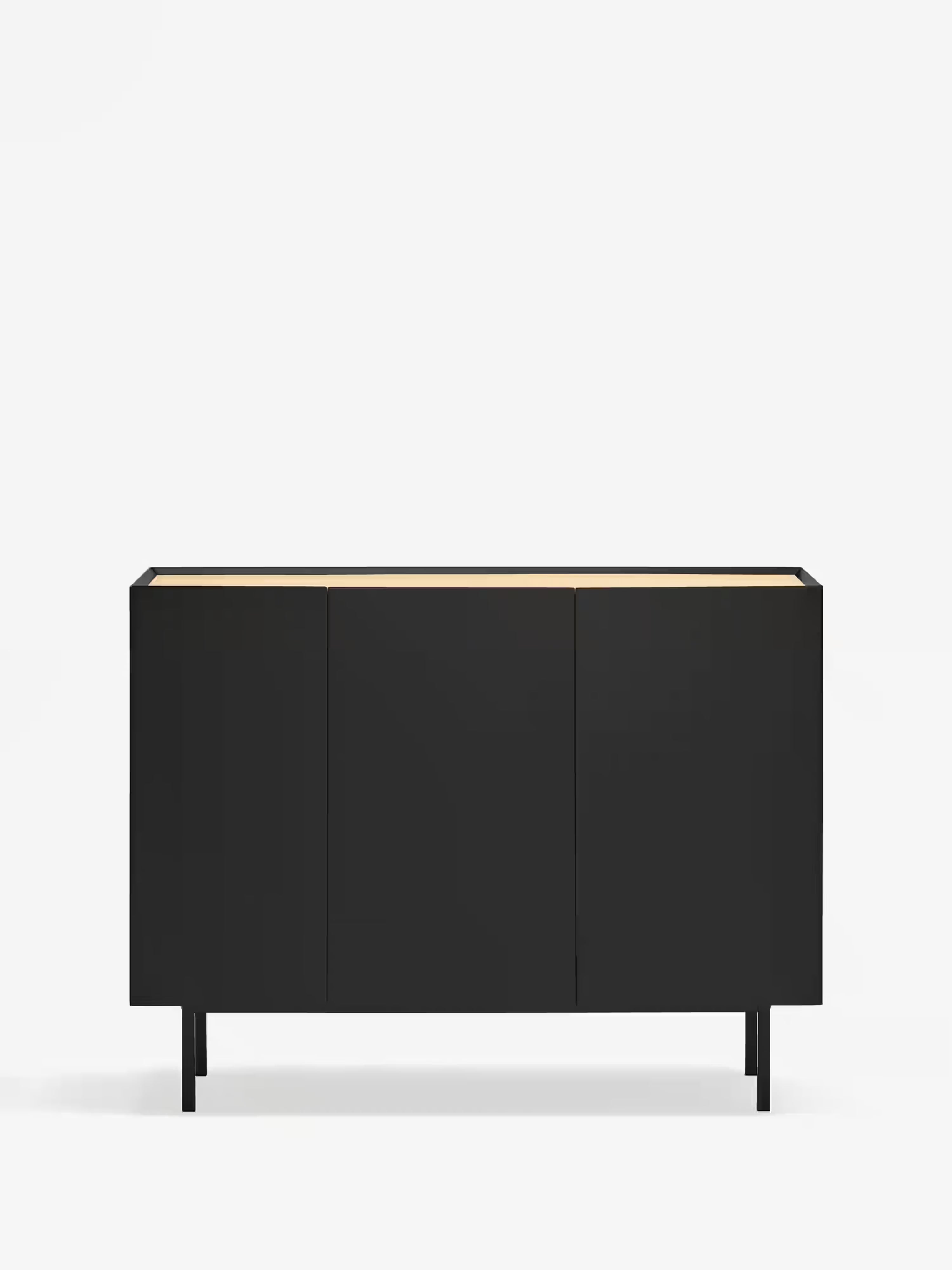 Arista sideboard in black and light oak - modern 3-door sideboard 110 x 85 cm