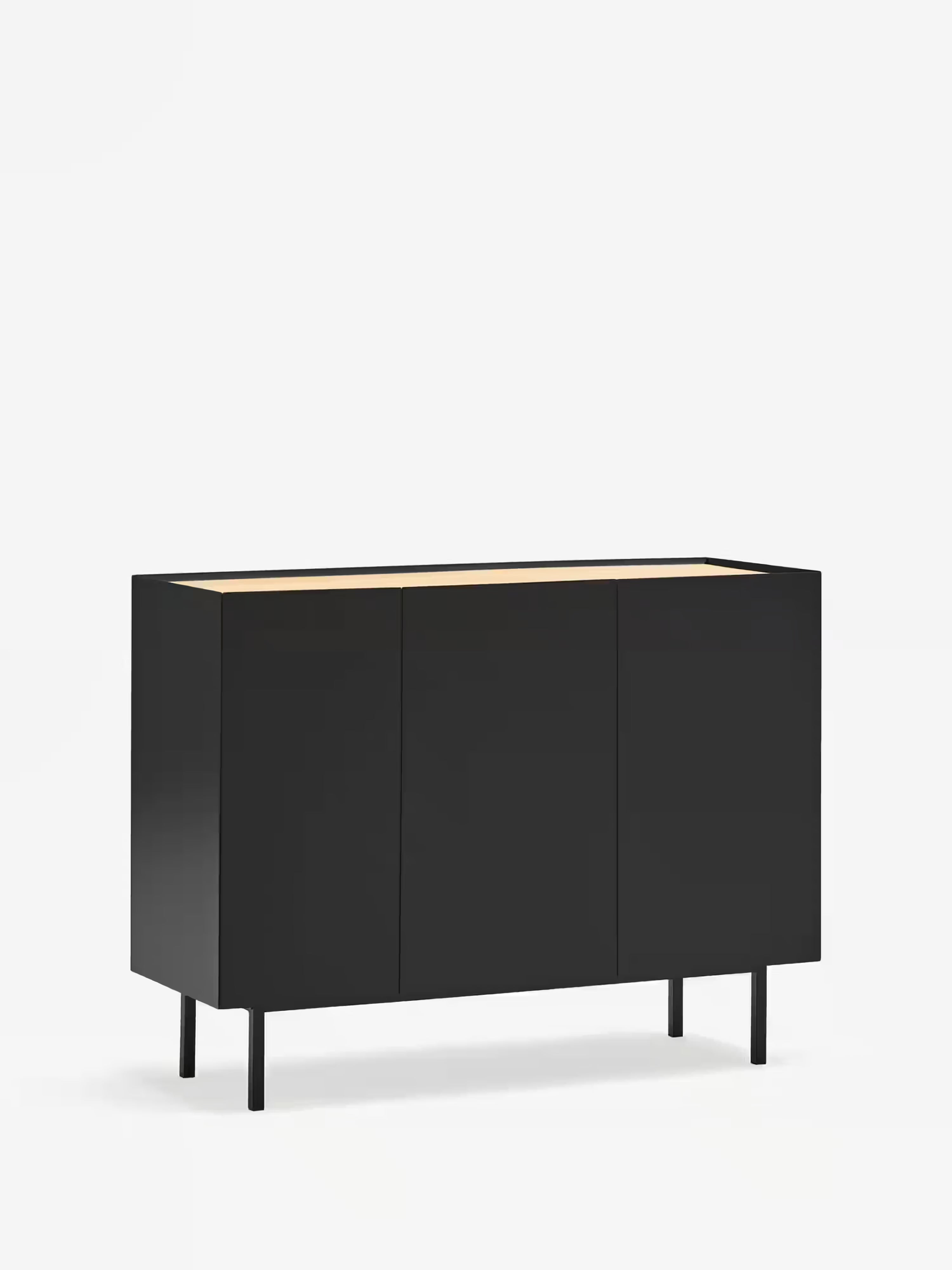 Arista buffet noir et chêne clair - buffet moderne 3 portes 110 x 85 cm