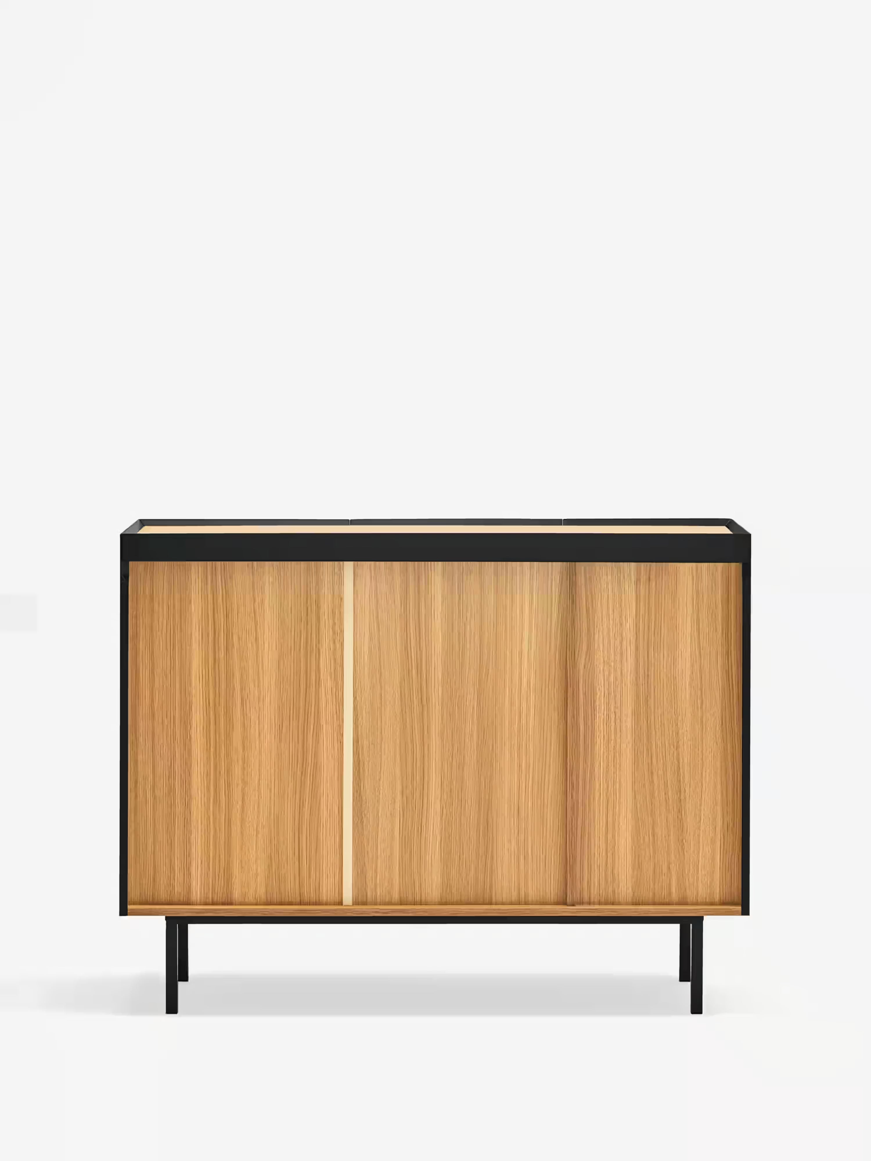 Arista buffet noir et chêne clair - buffet moderne 3 portes 110 x 85 cm