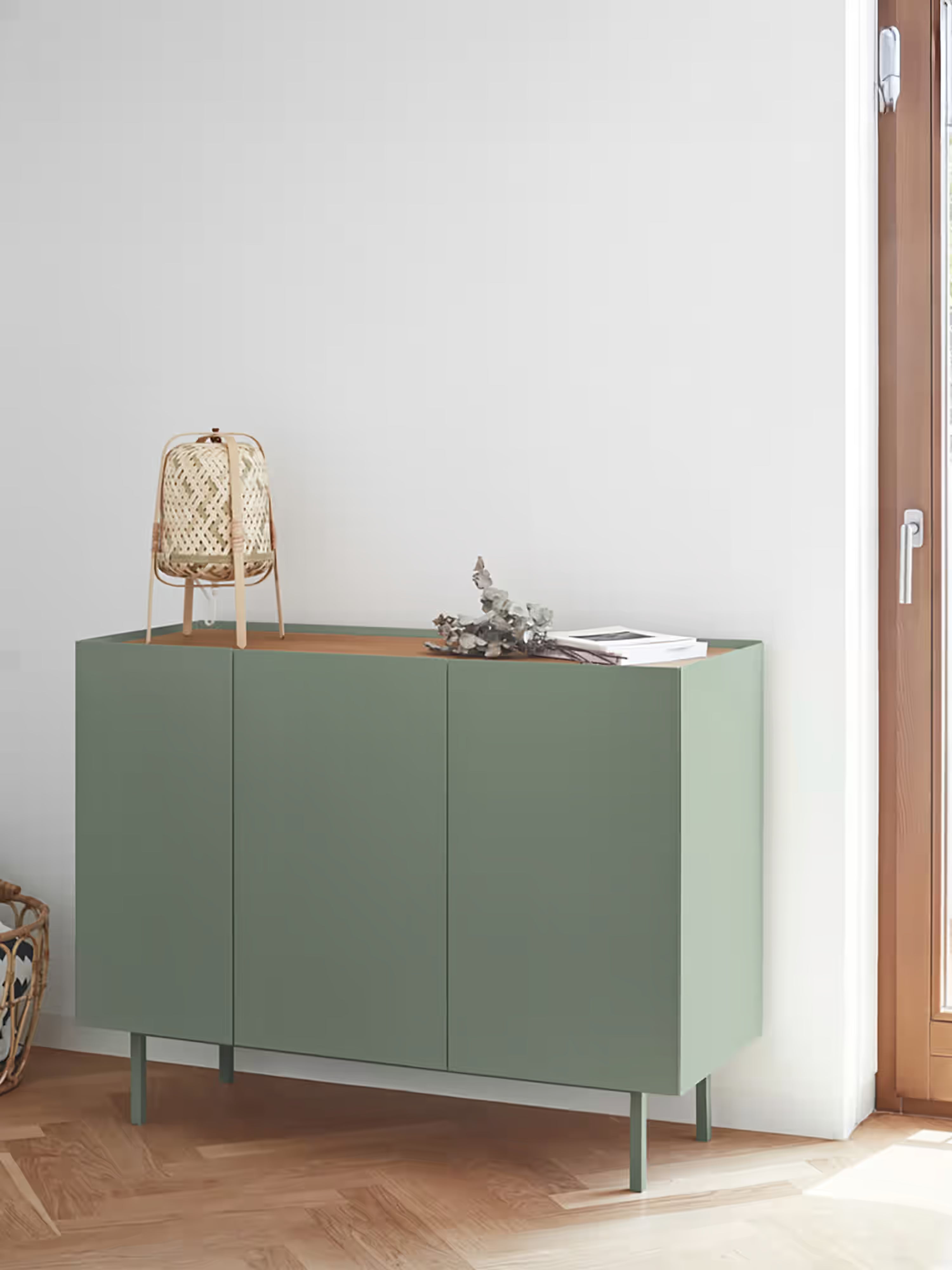 Arista sideboard in green and light oak - modern 3-door sideboard 110 x 85 cm