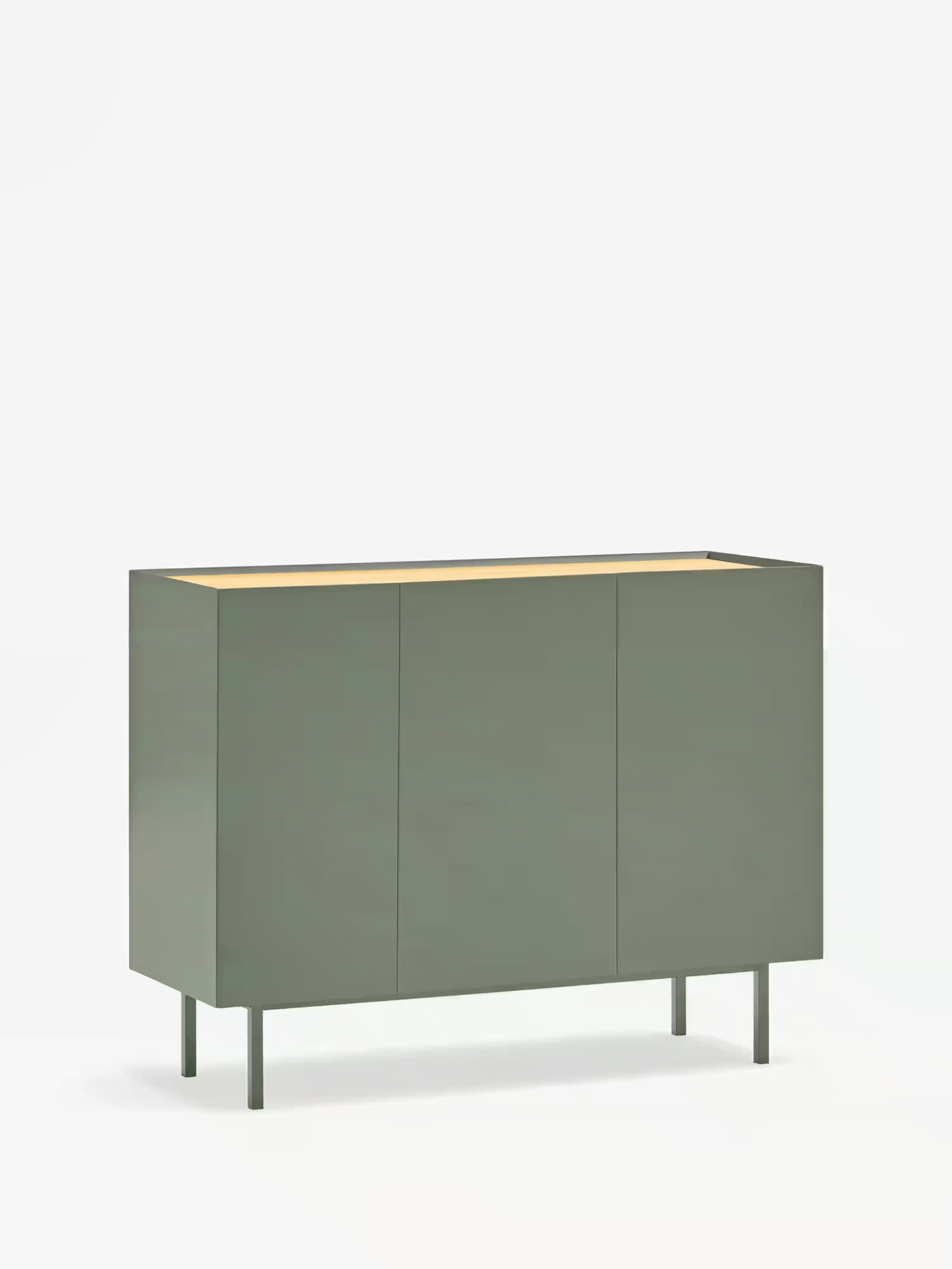 Arista aparador verde y roble claro - aparador moderno de 3 puertas 110 x 85 cm