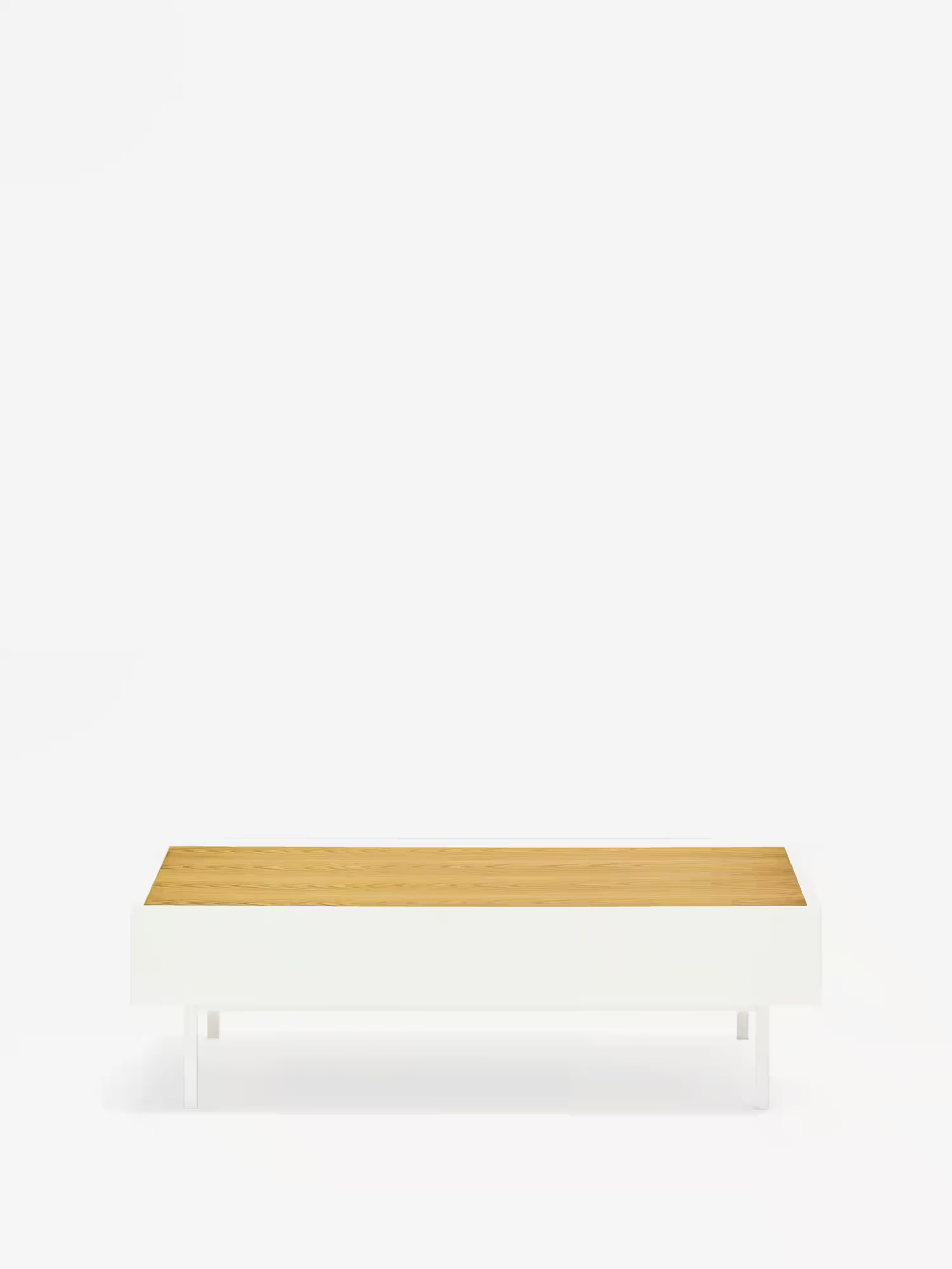 Arista tavolino da Salotto con 2 cassetti bianco e piano in rovere 110 x 34 cm