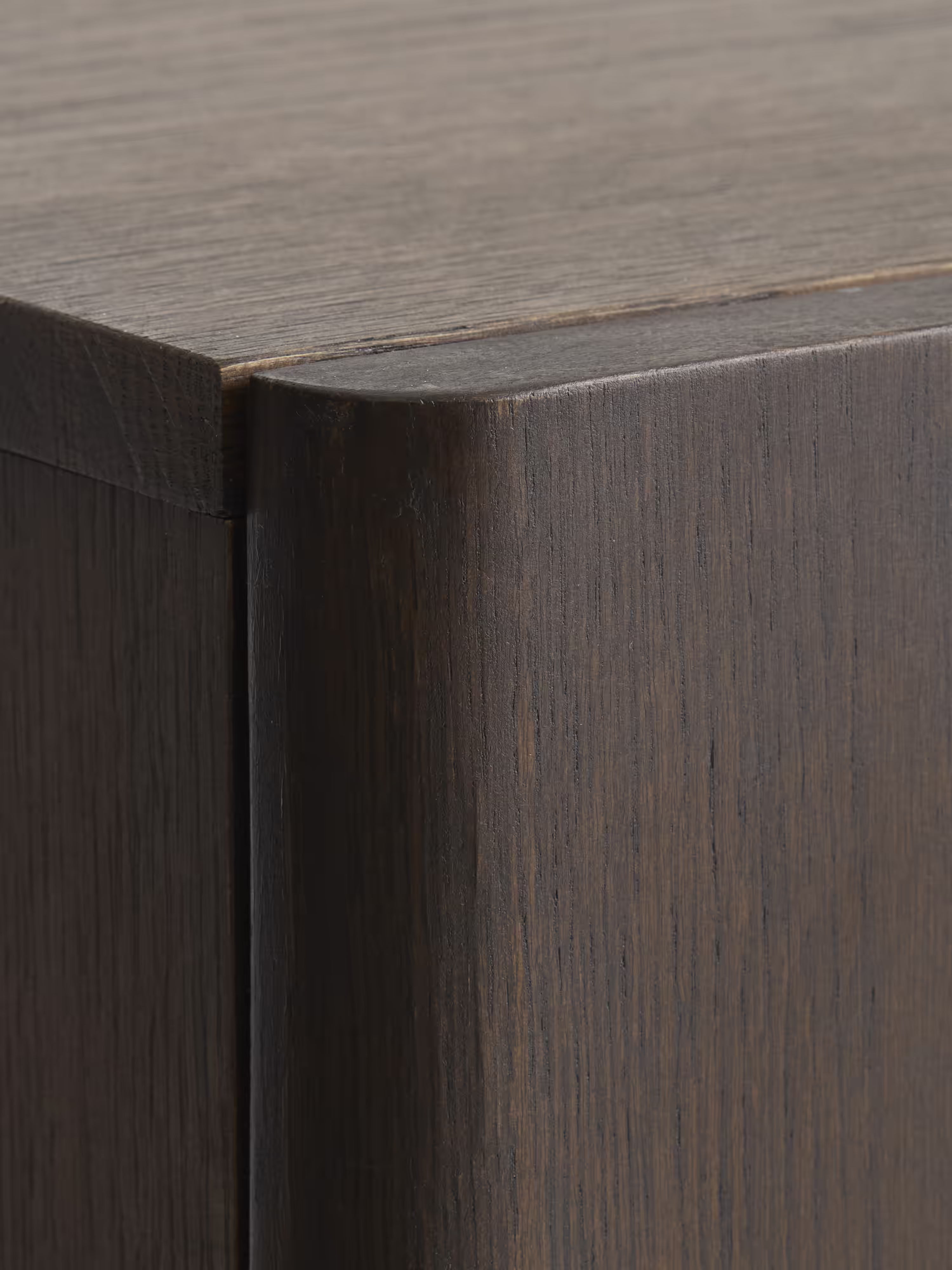 Arun Tall cabinet in dark solid wood - brass finishes 90 x 130 cm