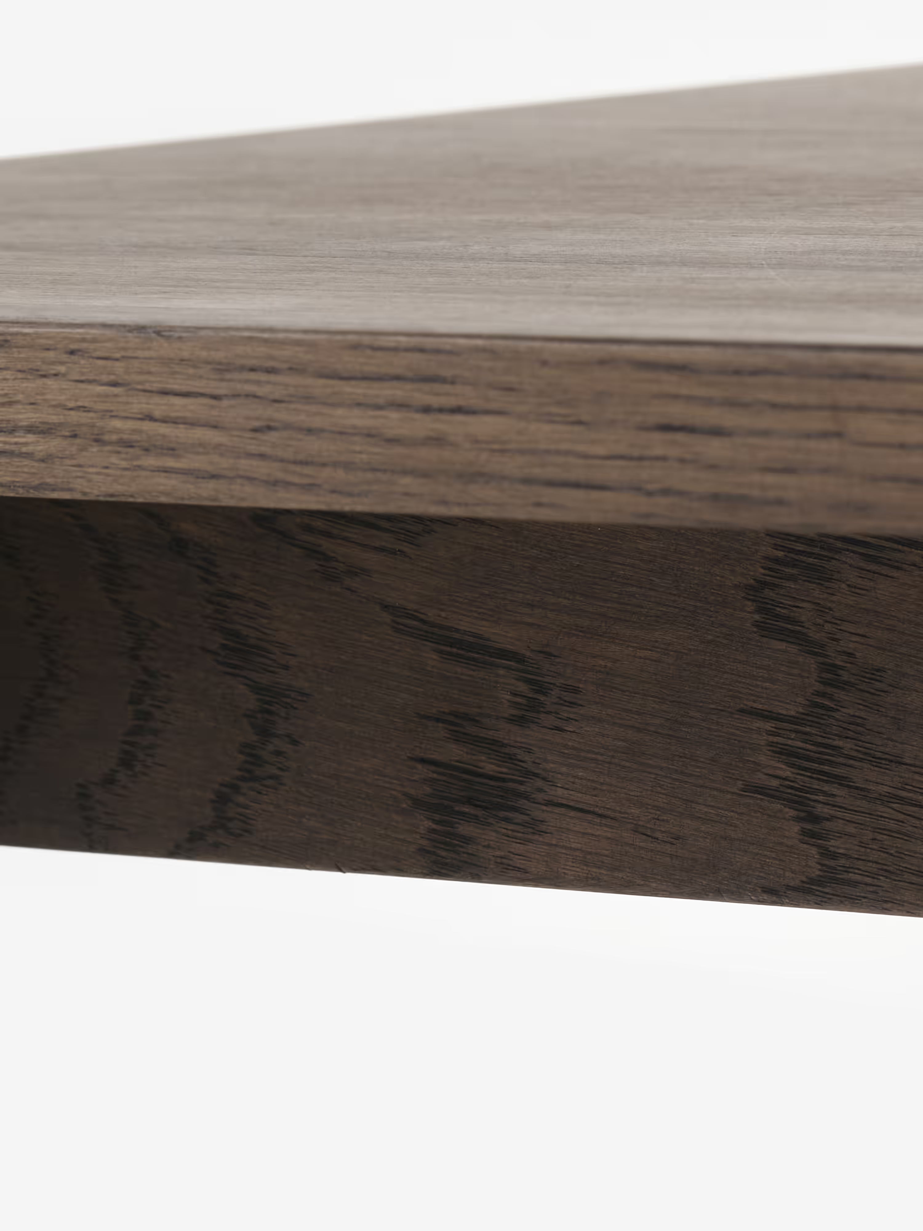 Arun Dining table in dark wood - brass details 180 x 95 cm