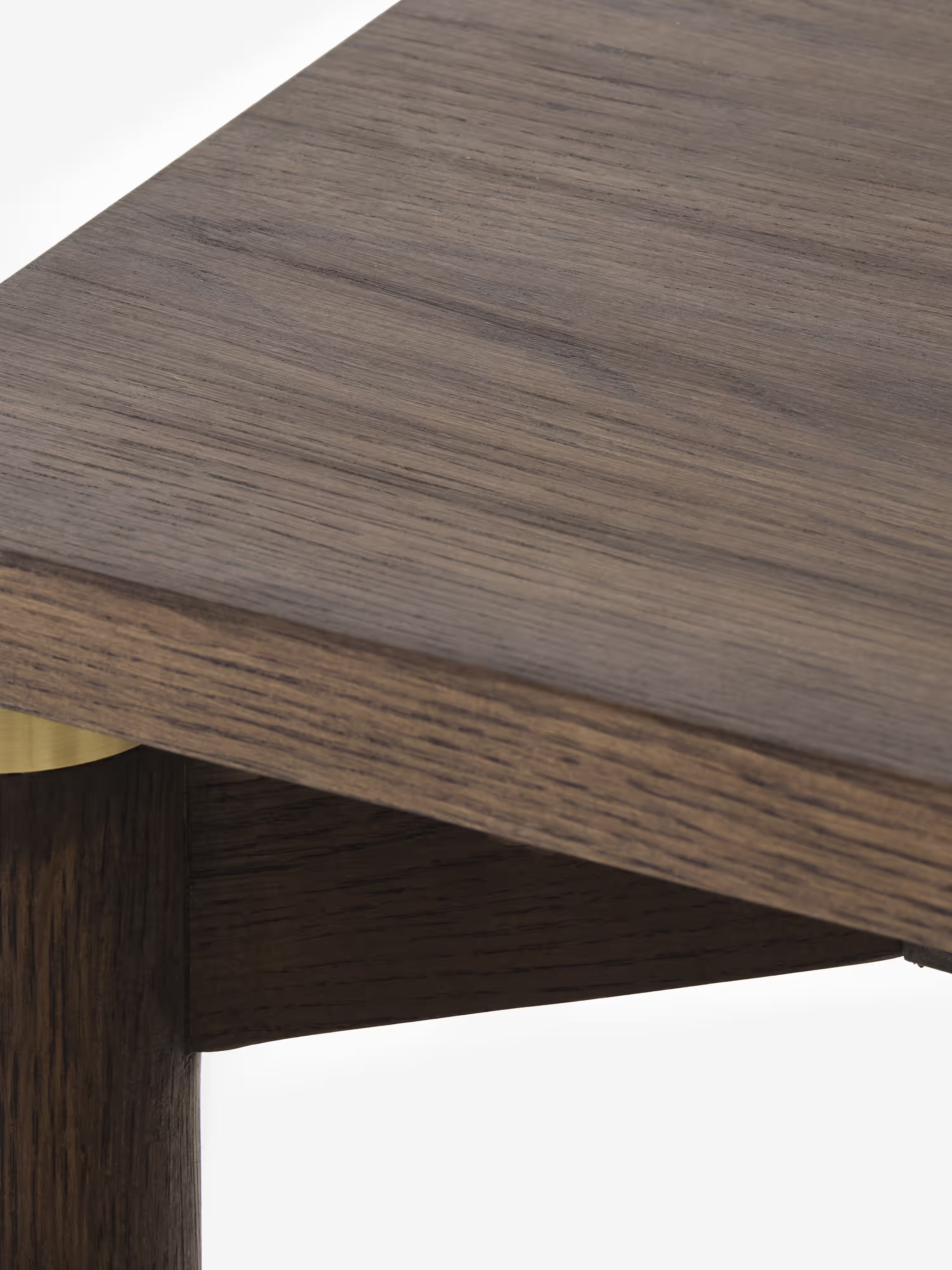 Arun Dining table in dark wood - brass details 180 x 95 cm