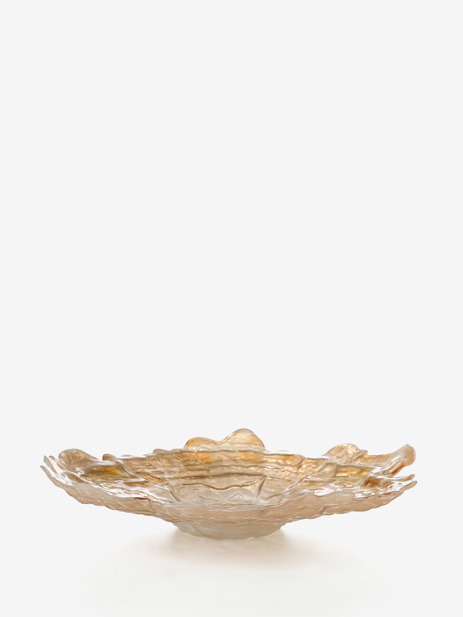 Asimi cuenco centro de mesa de vidrio natural con diseño ondulado