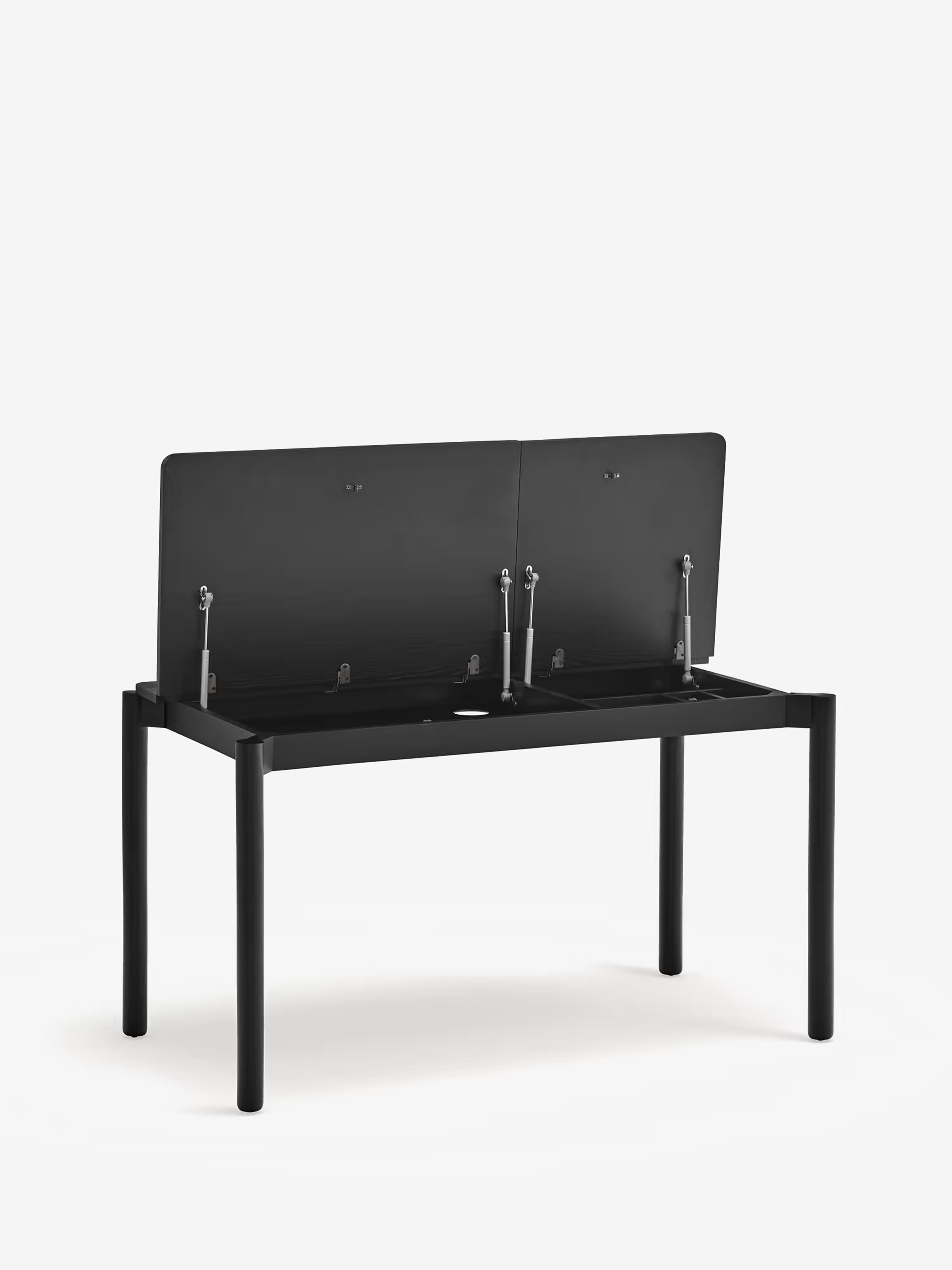 Atlas black ash wood desk with openable compartment - modern and functional design 136 x 68 cm