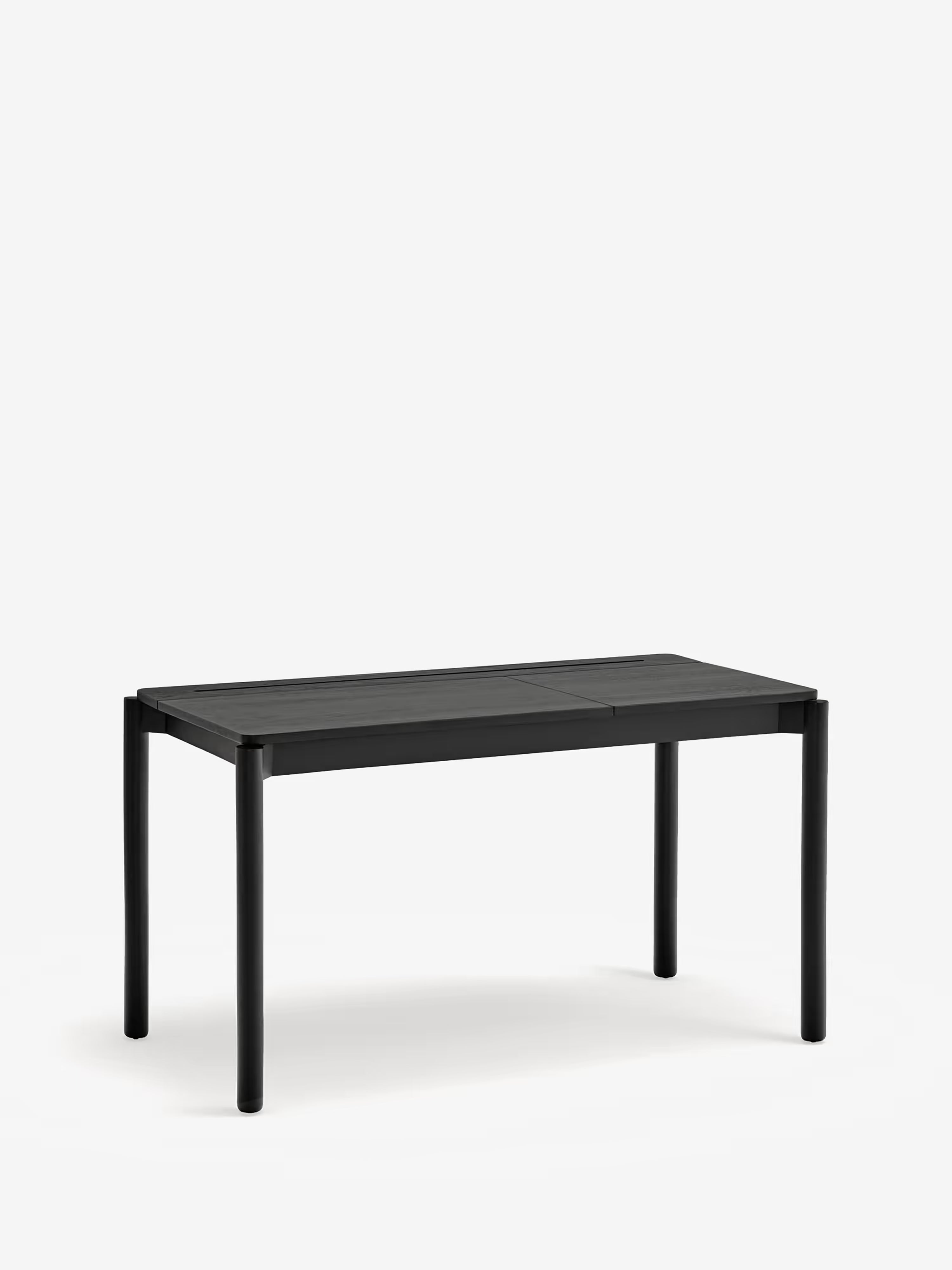 Atlas black ash wood desk with openable compartment - modern and functional design 136 x 68 cm