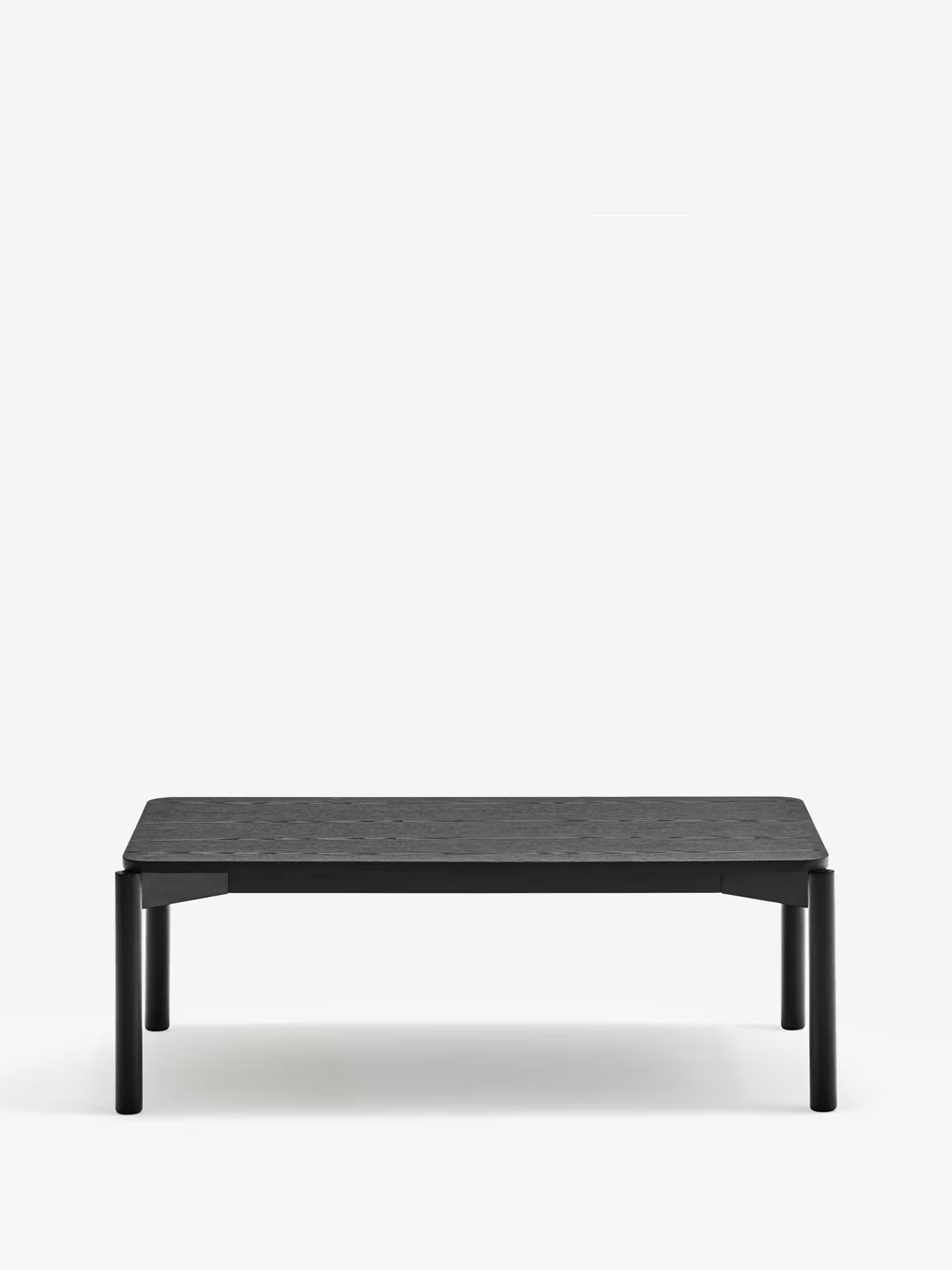 Atlas Tavolino basso da salotto in frassino nero - design moderno 110 x 40 cm
