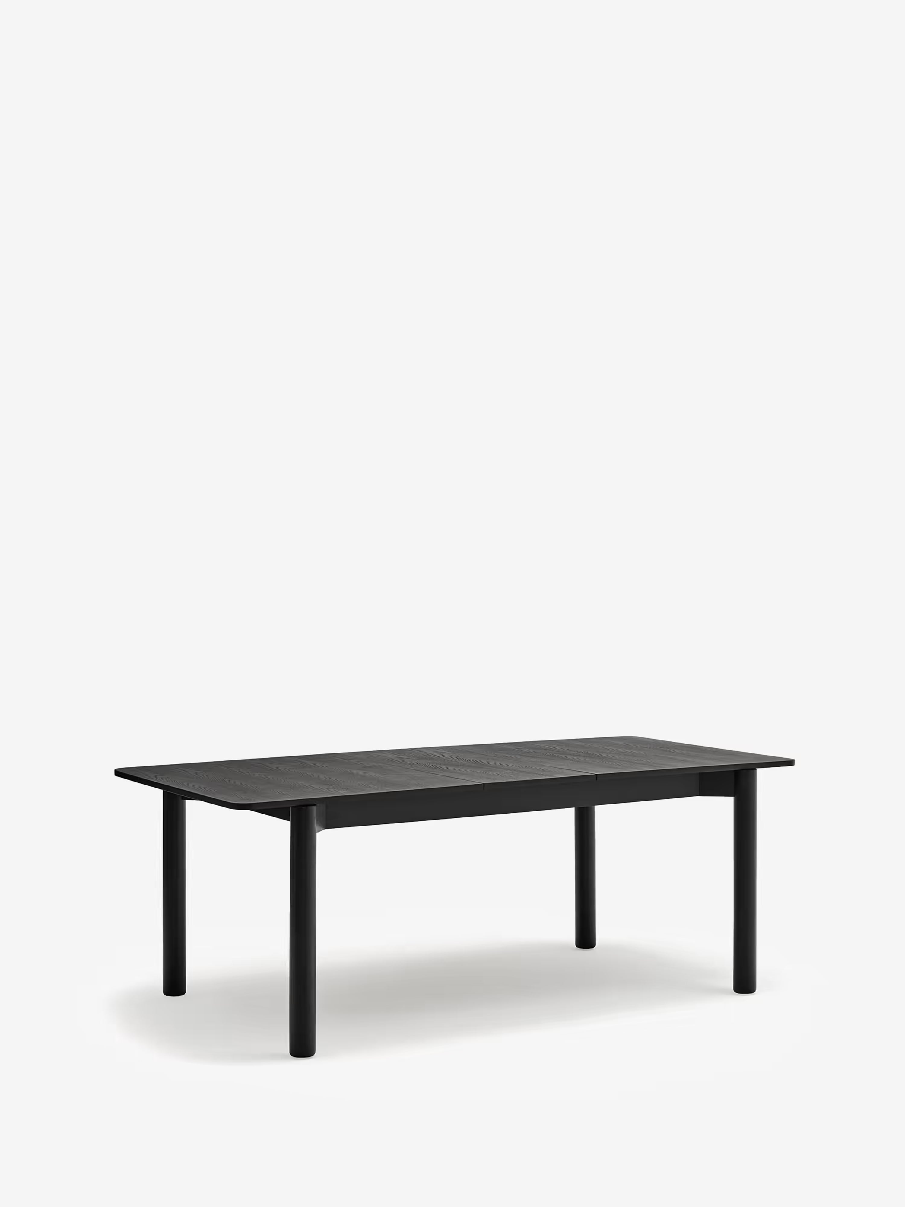 Atlas extendable solid wood and black ash table - natural design 160 (200) x 100 cm