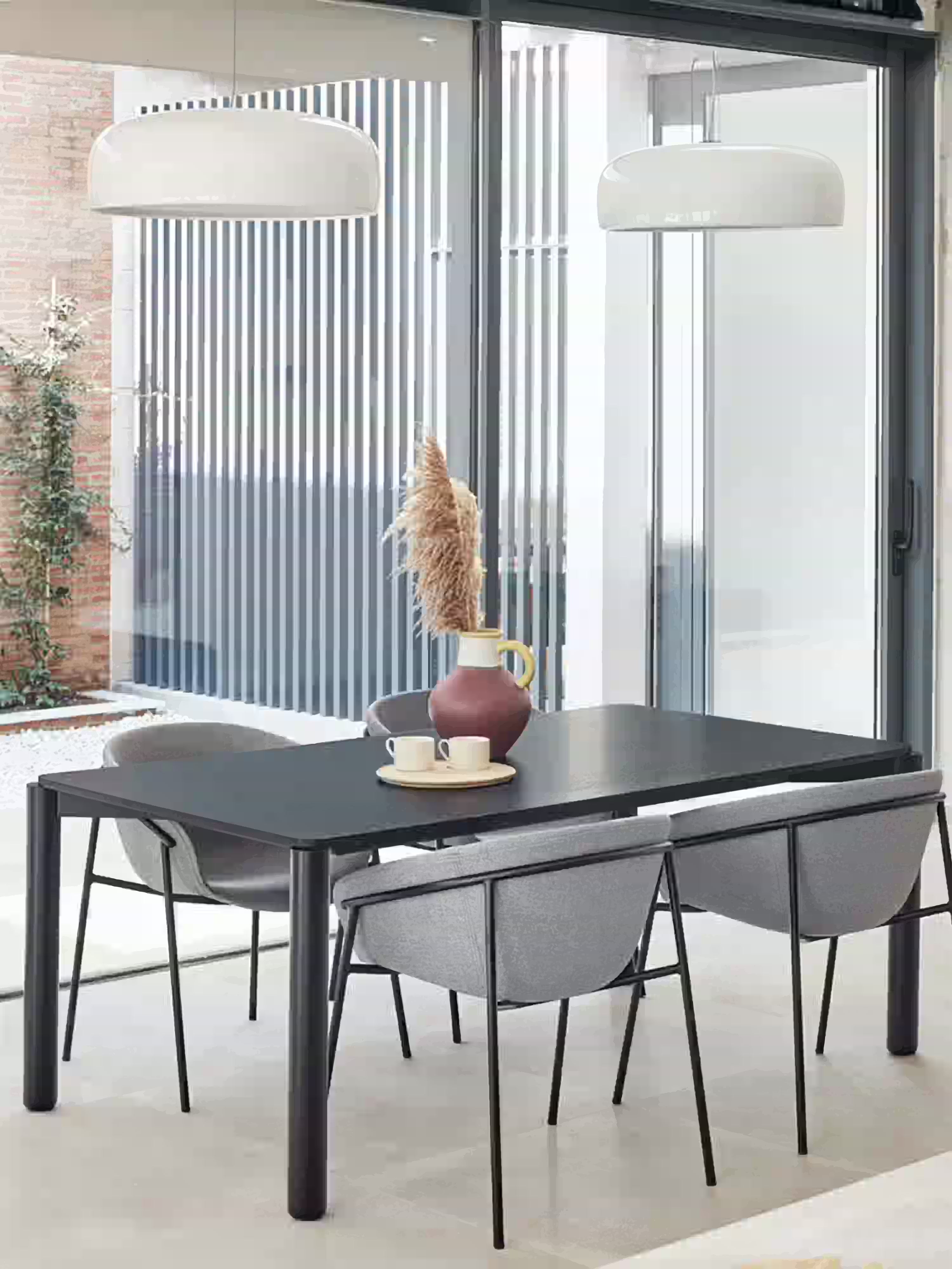 Atlas tavolo rettangolare in massello e frassino nero - design naturale 180 x 100 cm