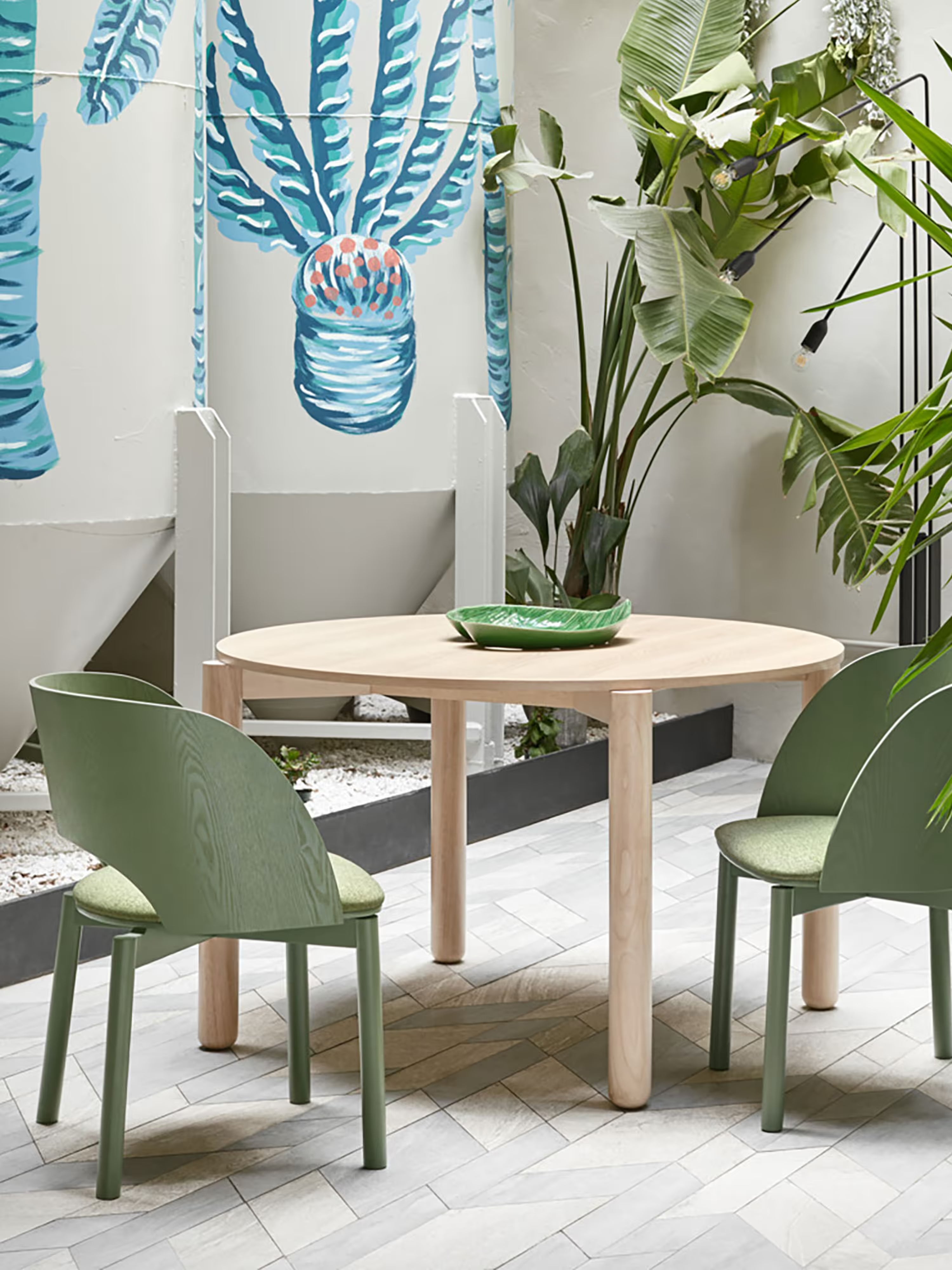 Atlas table ronde en massif et frêne naturel - Ø 120 cm
