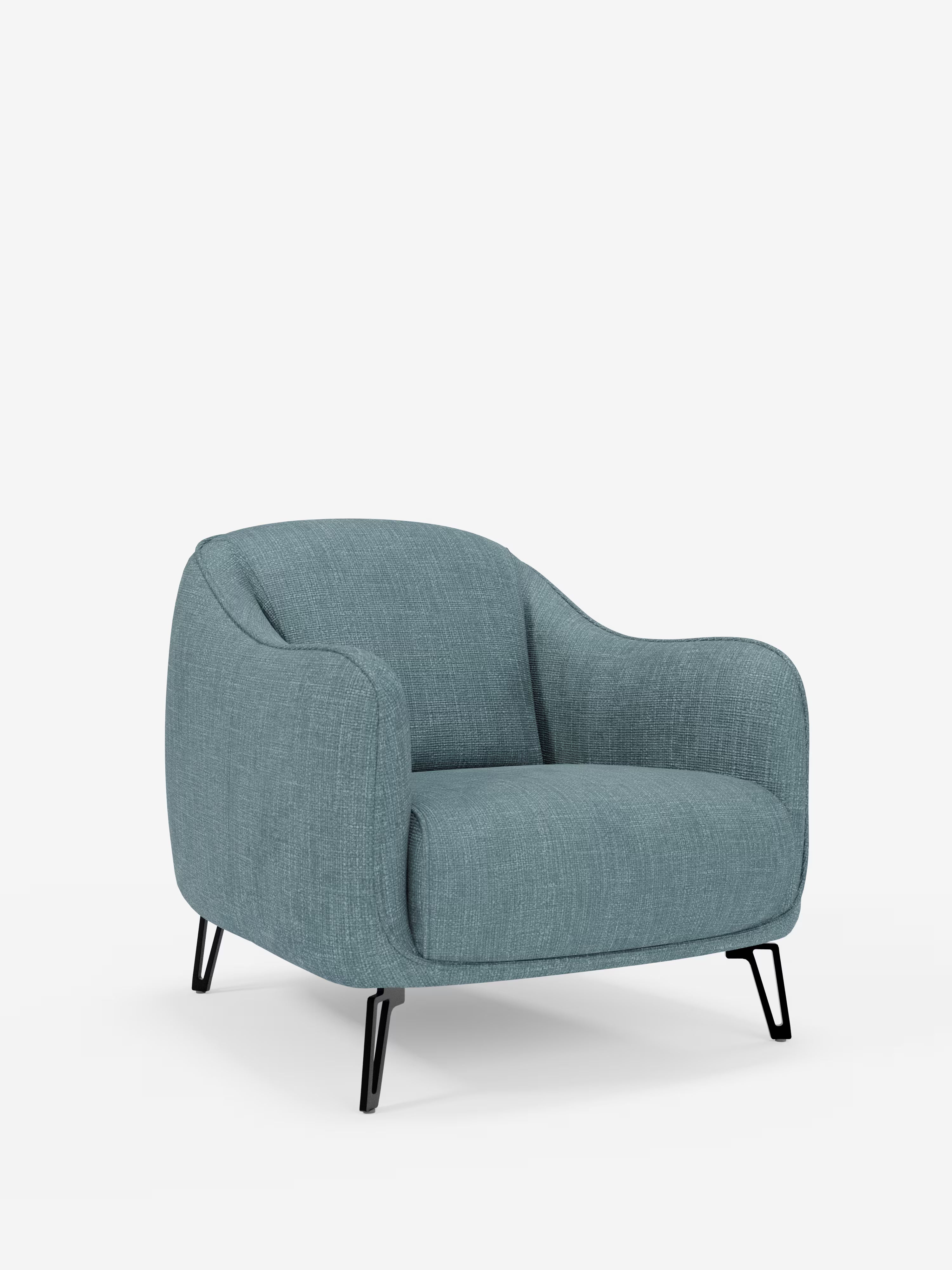 Avela poltroncina moderna dal comfort avvolgente in tessuto impermeabile