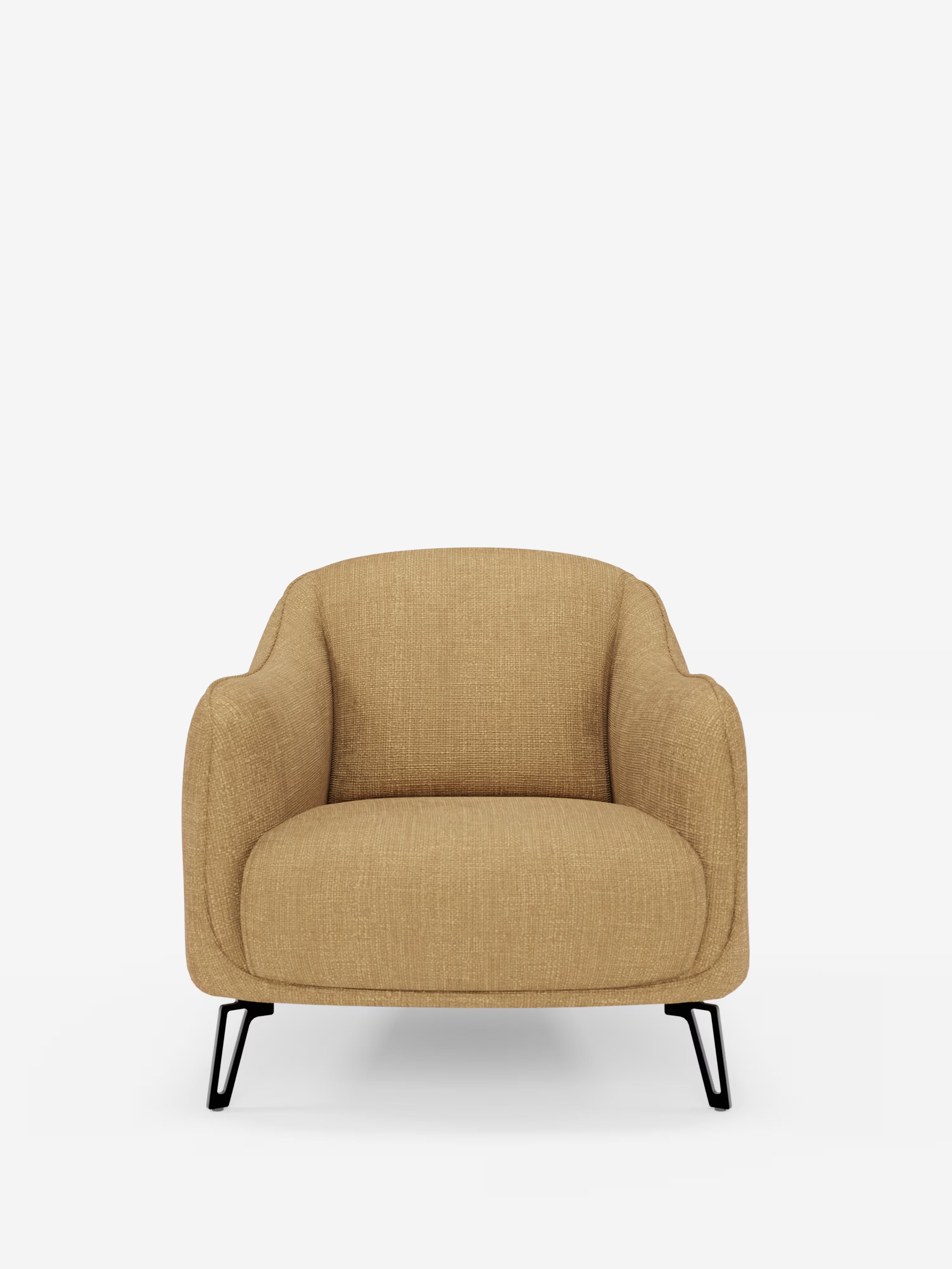Avela poltroncina moderna dal comfort avvolgente in tessuto impermeabile