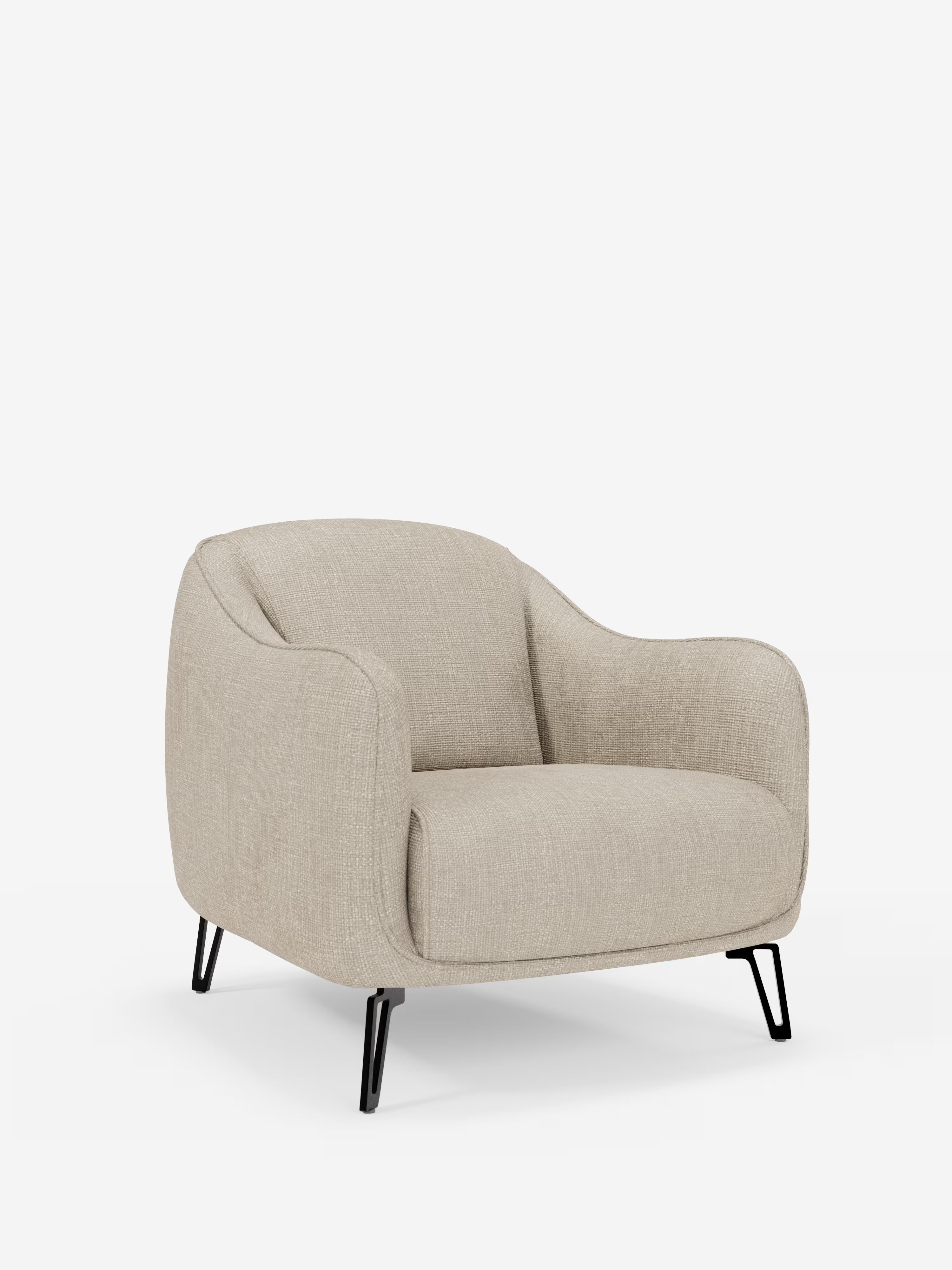 Avela poltroncina moderna dal comfort avvolgente in tessuto impermeabile