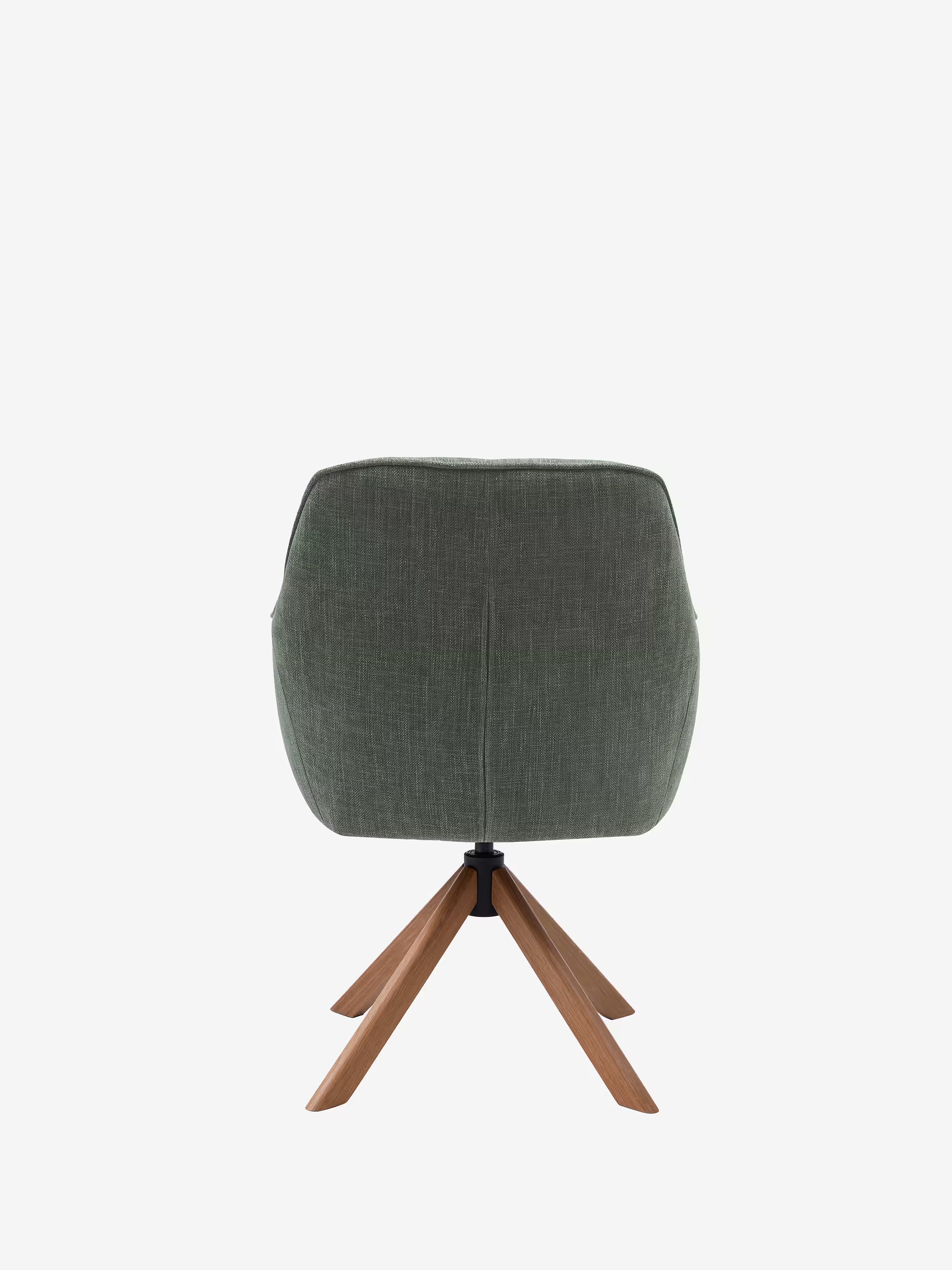 Avola Chaise pivotante en tissu effet velours côtelé avec base en bois