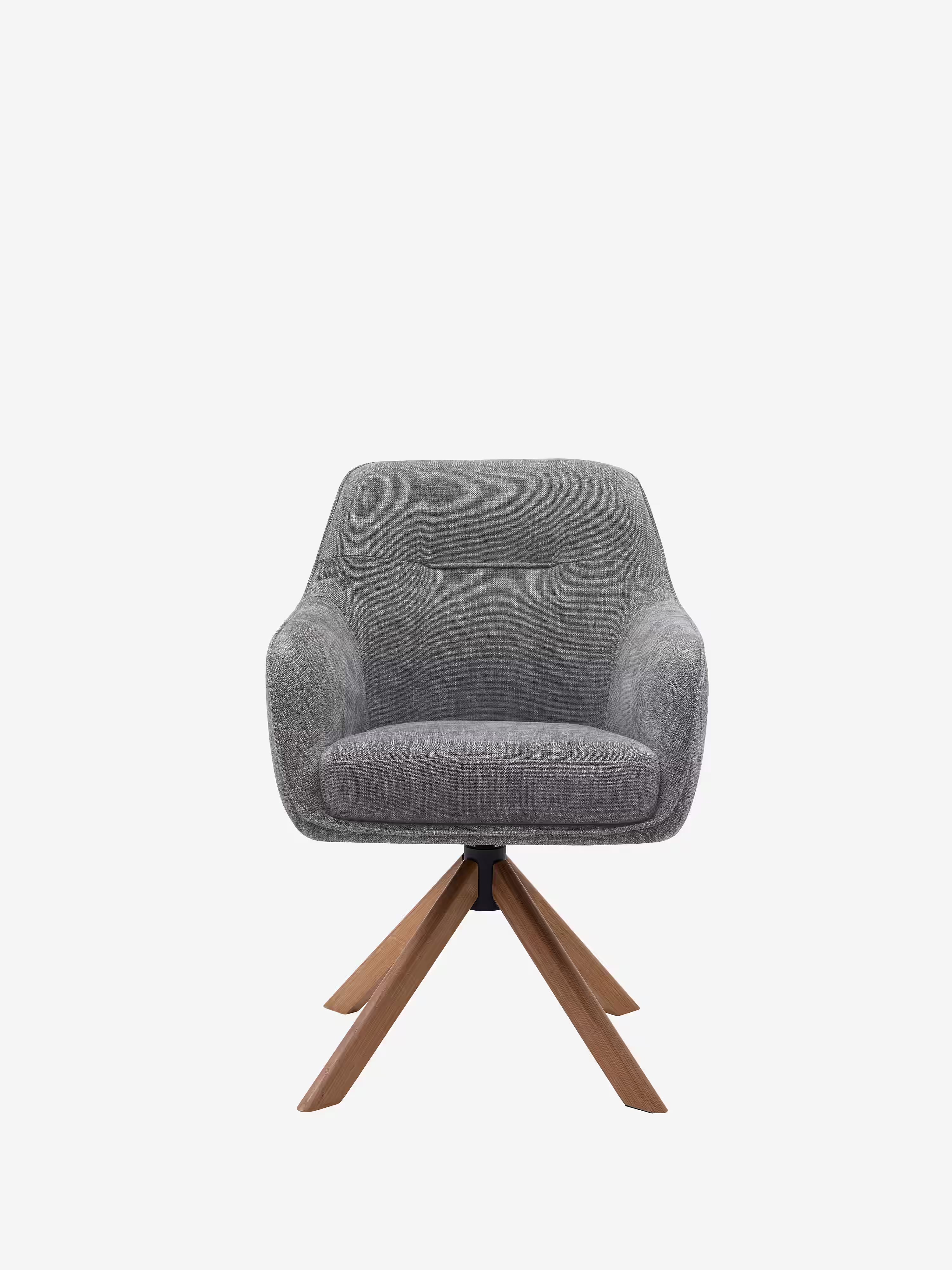 Avola Chaise pivotante en tissu effet velours côtelé avec base en bois