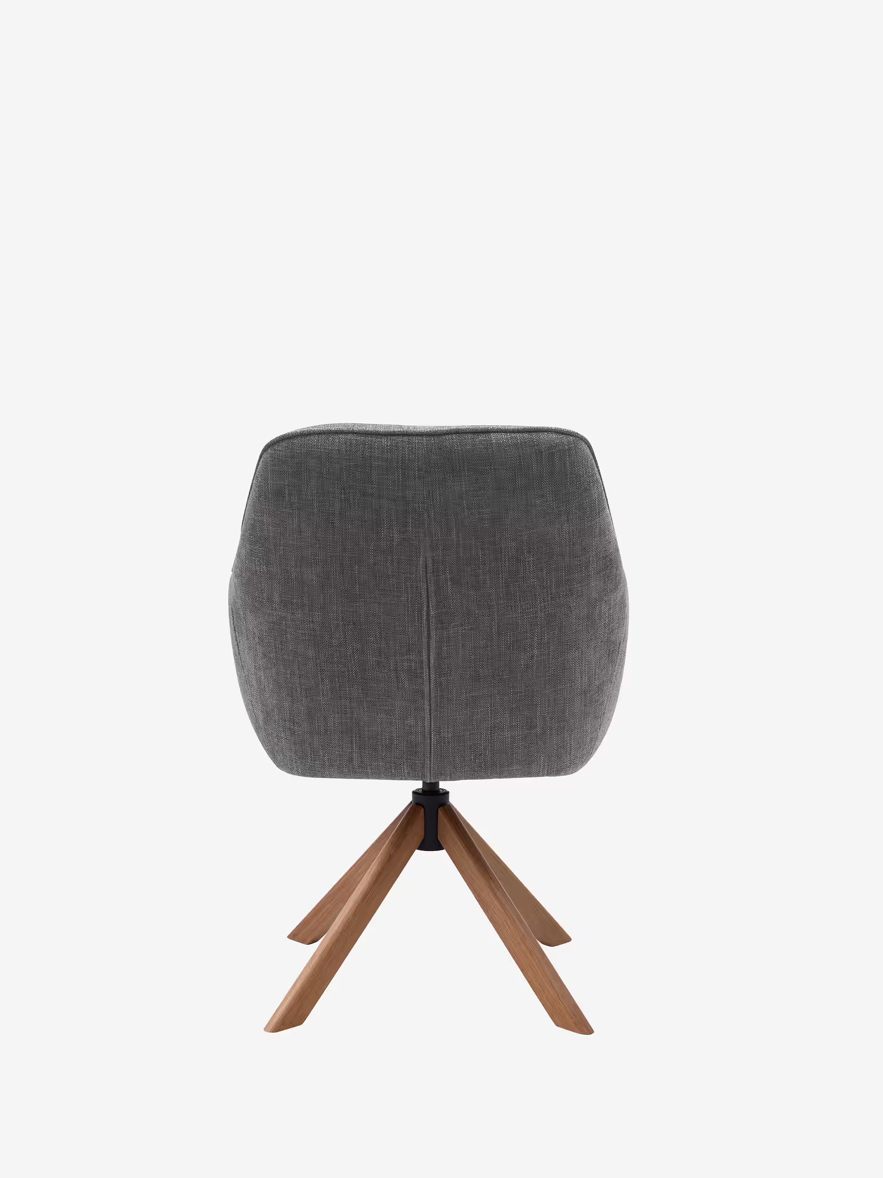 Avola Chaise pivotante en tissu effet velours côtelé avec base en bois