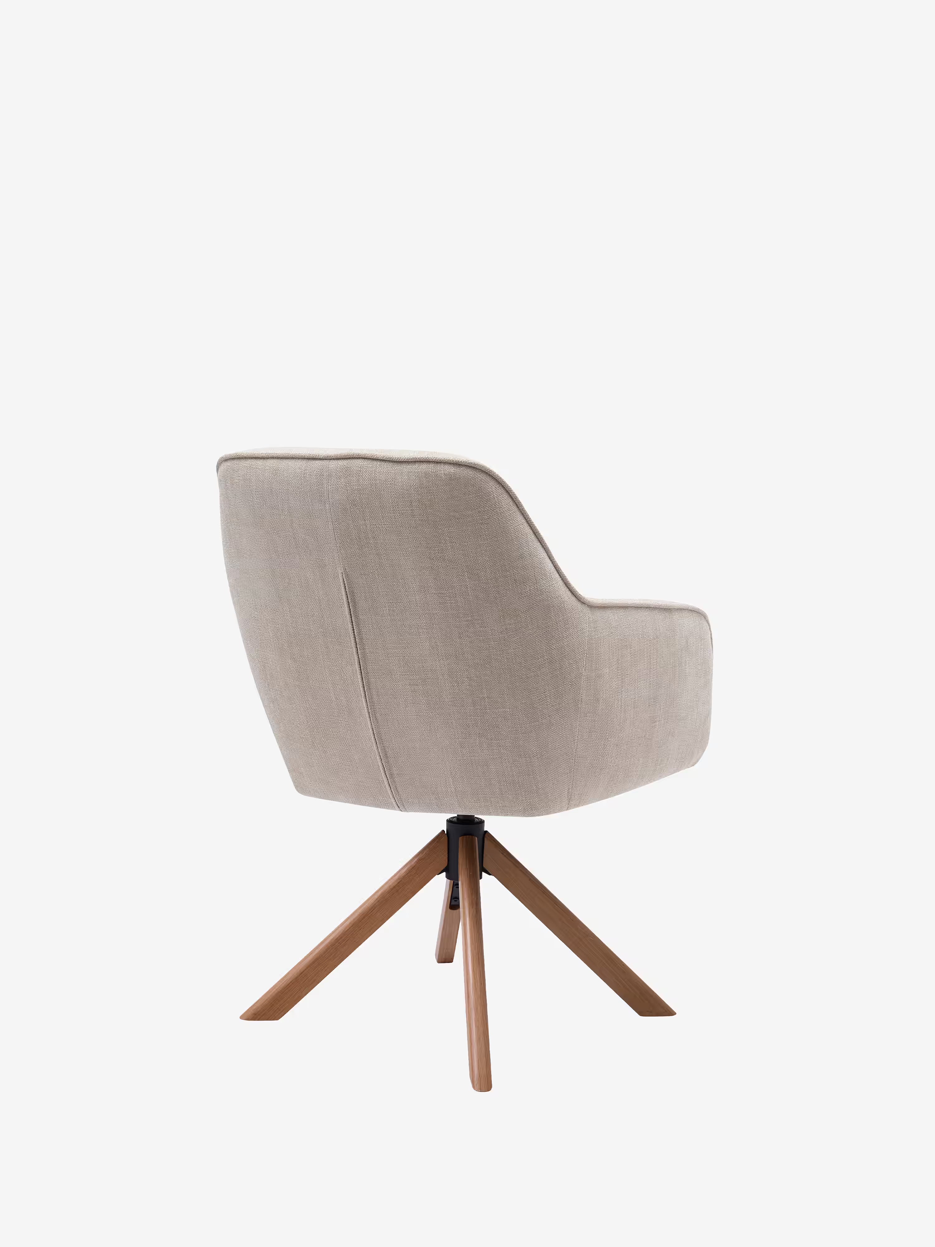 Avola Chaise pivotante en tissu effet velours côtelé avec base en bois