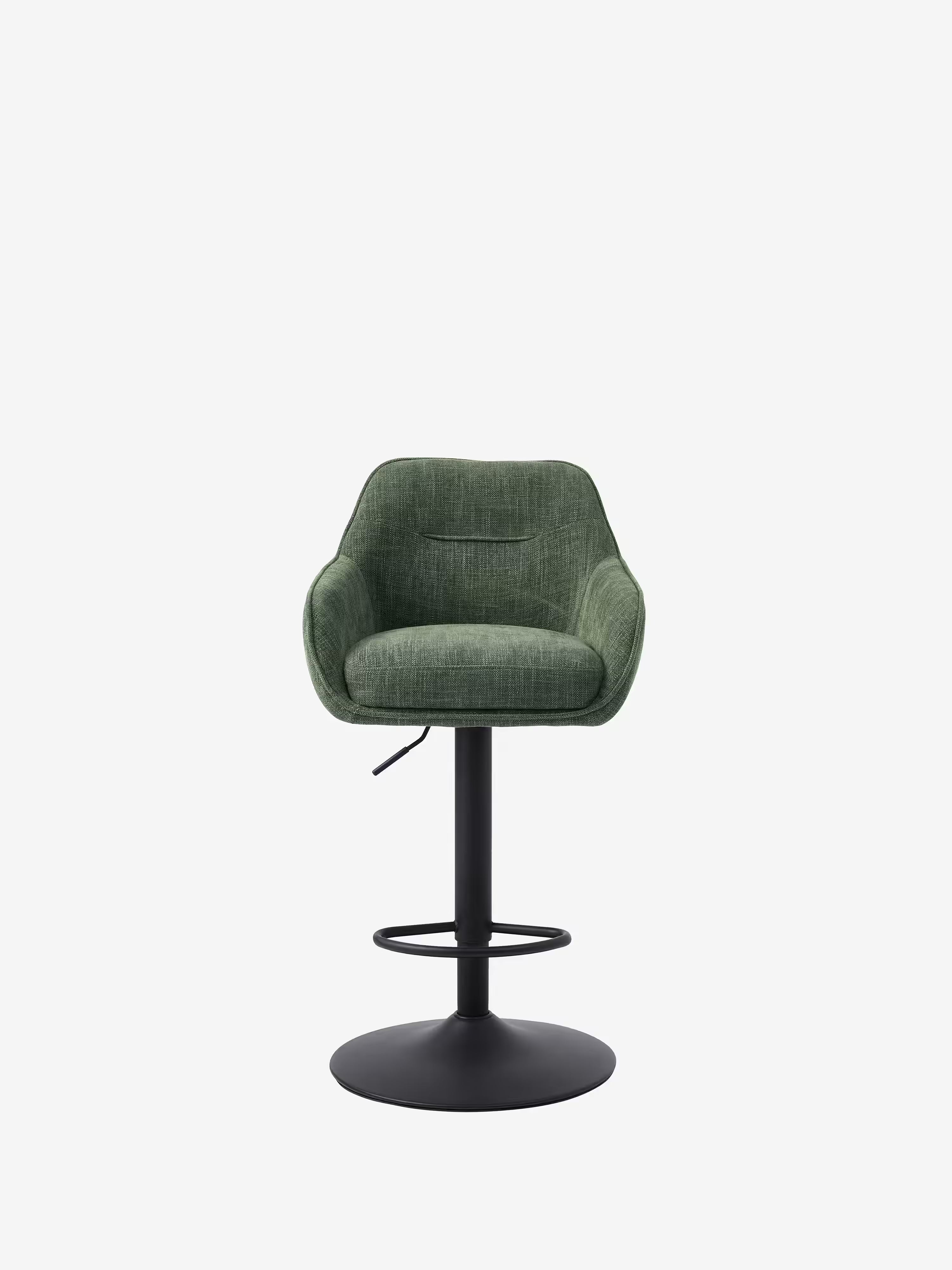 Avola Tabouret pivotant en tissu effet velours côtelé avec base en métal réglable