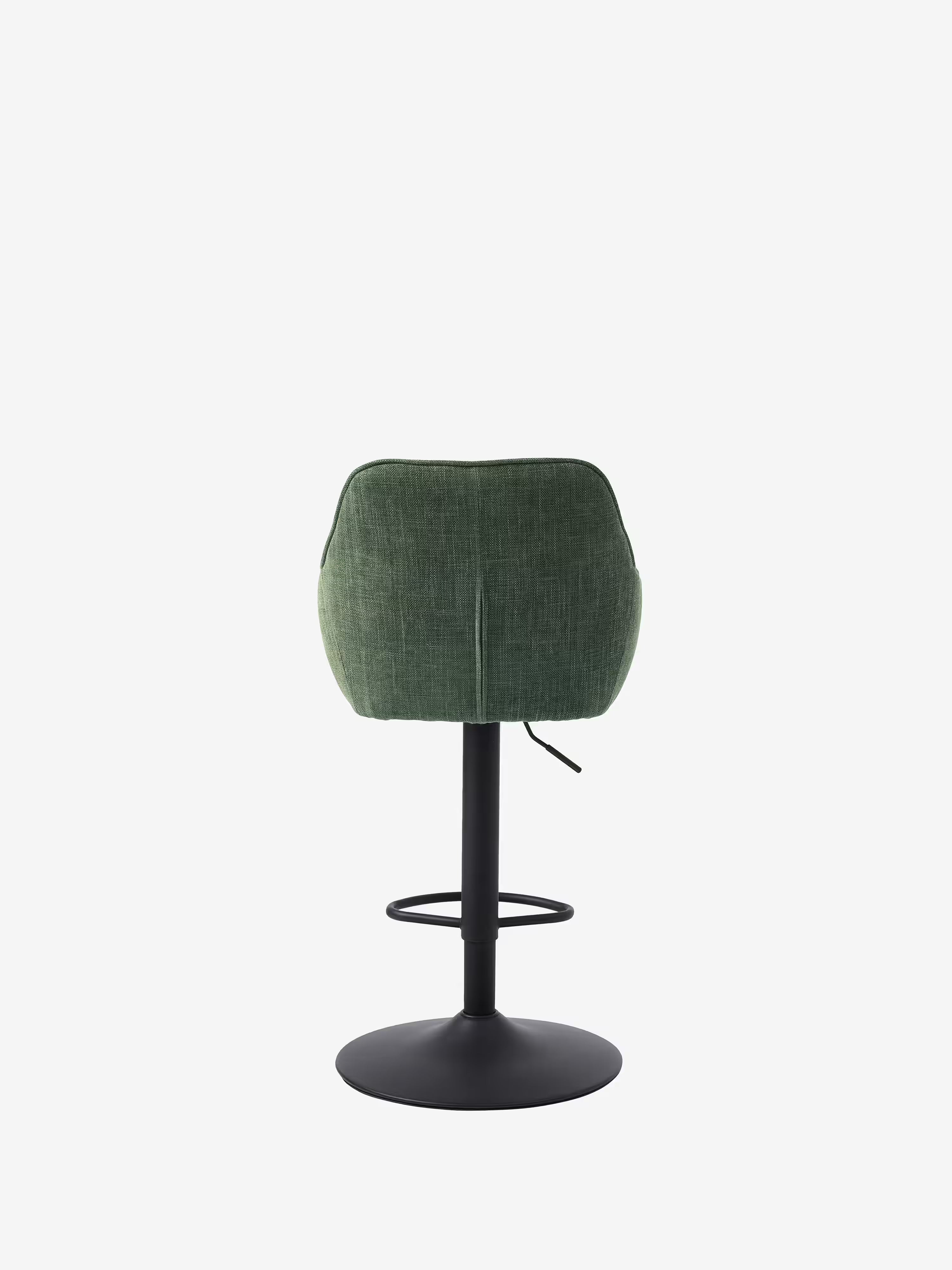 Avola Tabouret pivotant en tissu effet velours côtelé avec base en métal réglable