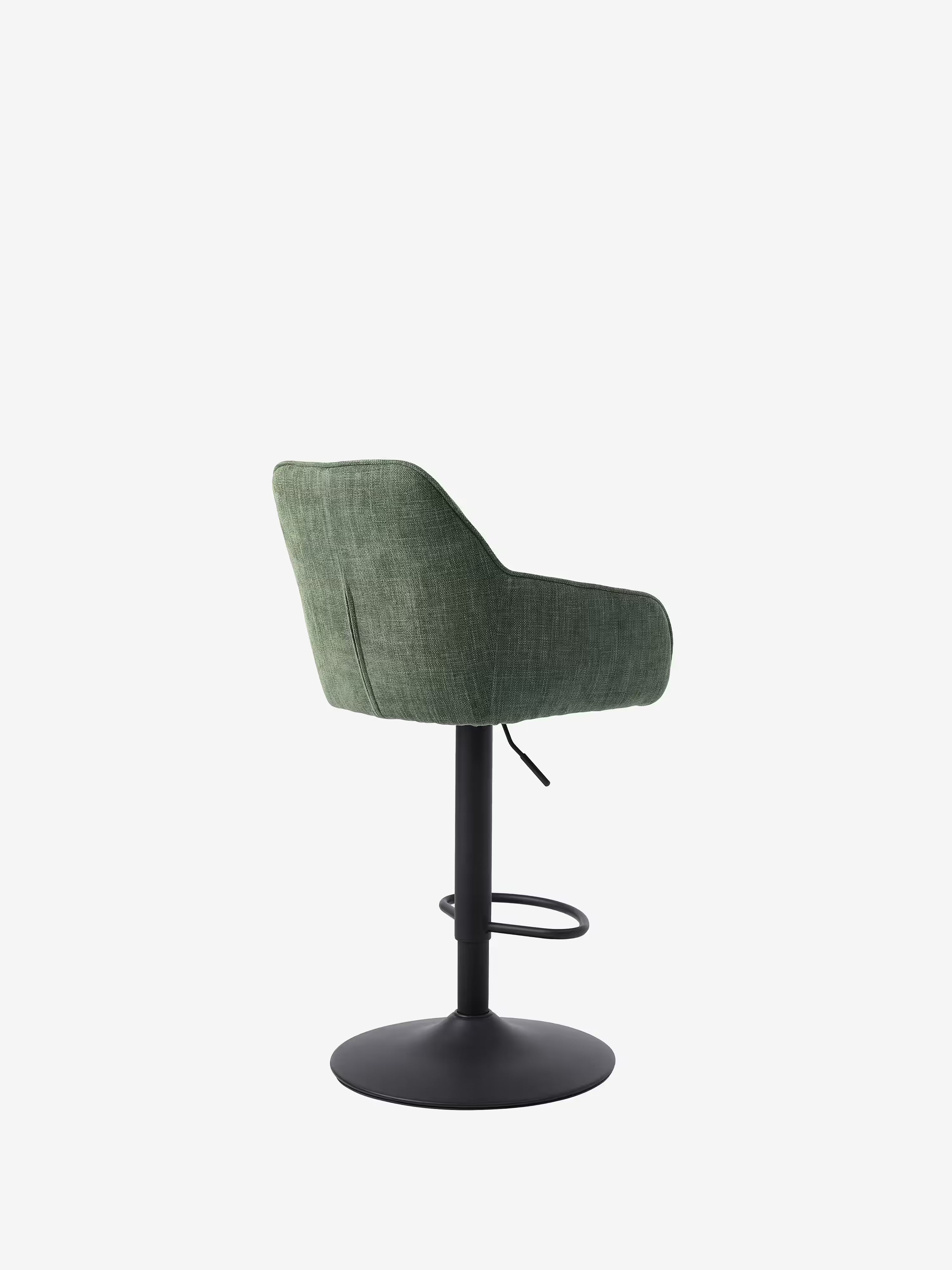 Avola Tabouret pivotant en tissu effet velours côtelé avec base en métal réglable
