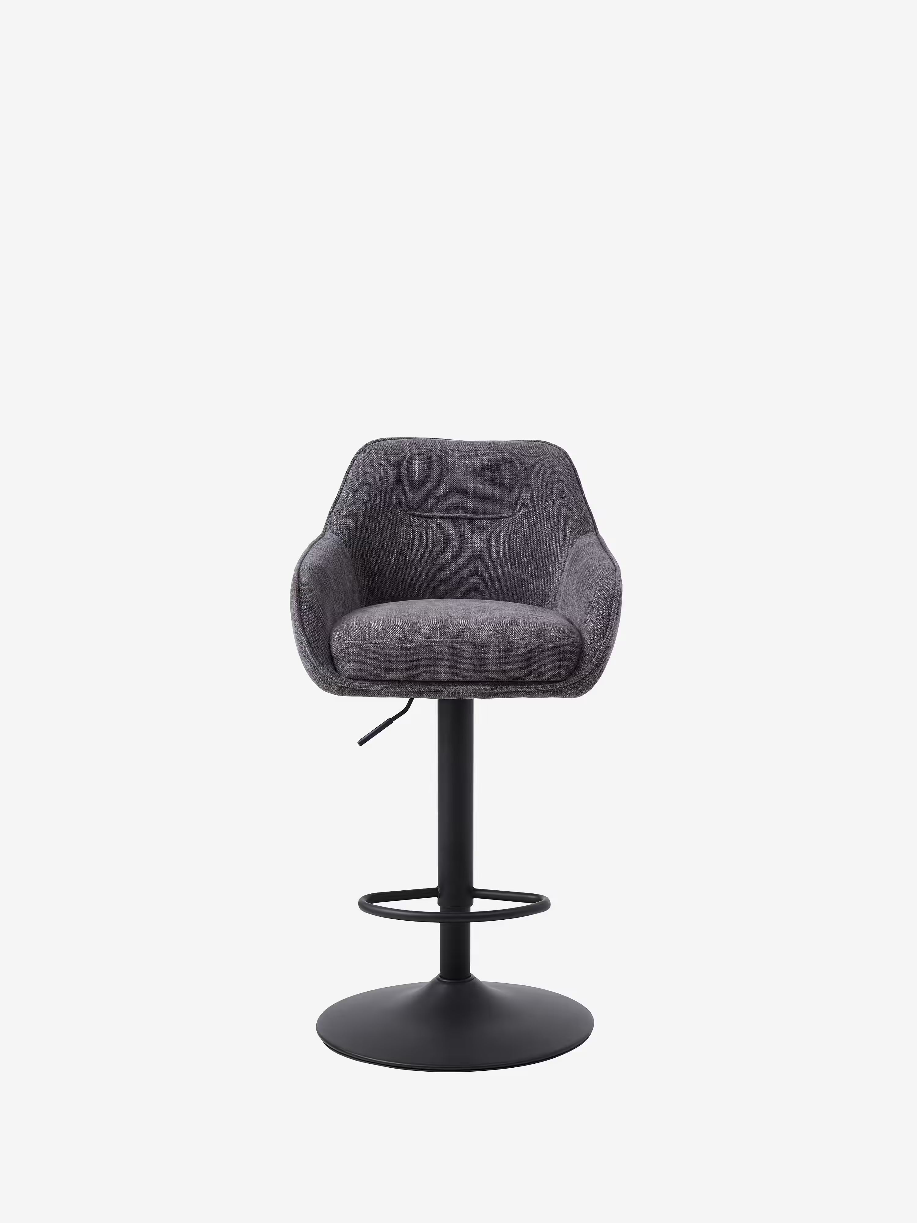 Avola Tabouret pivotant en tissu effet velours côtelé avec base en métal réglable