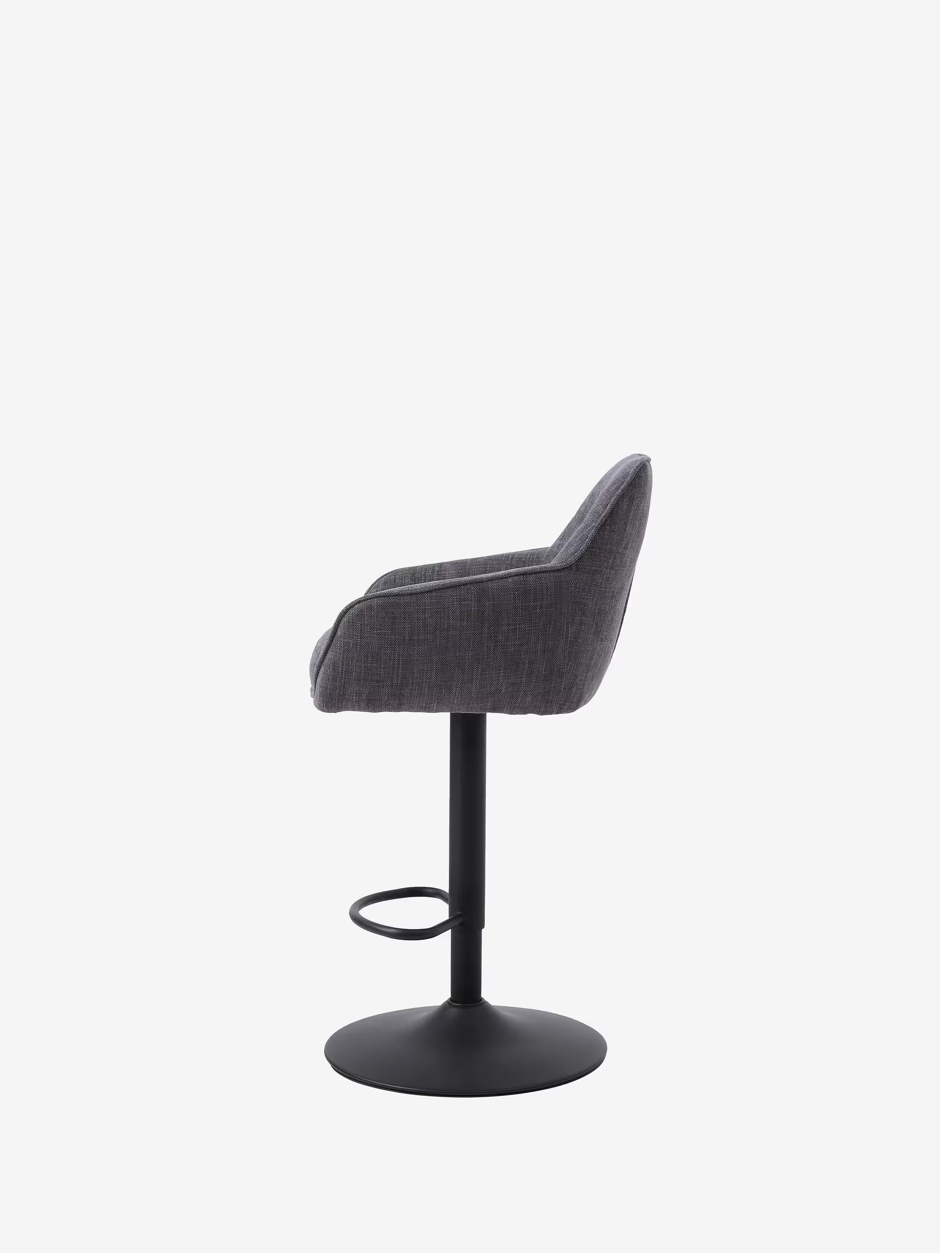 Avola Tabouret pivotant en tissu effet velours côtelé avec base en métal réglable