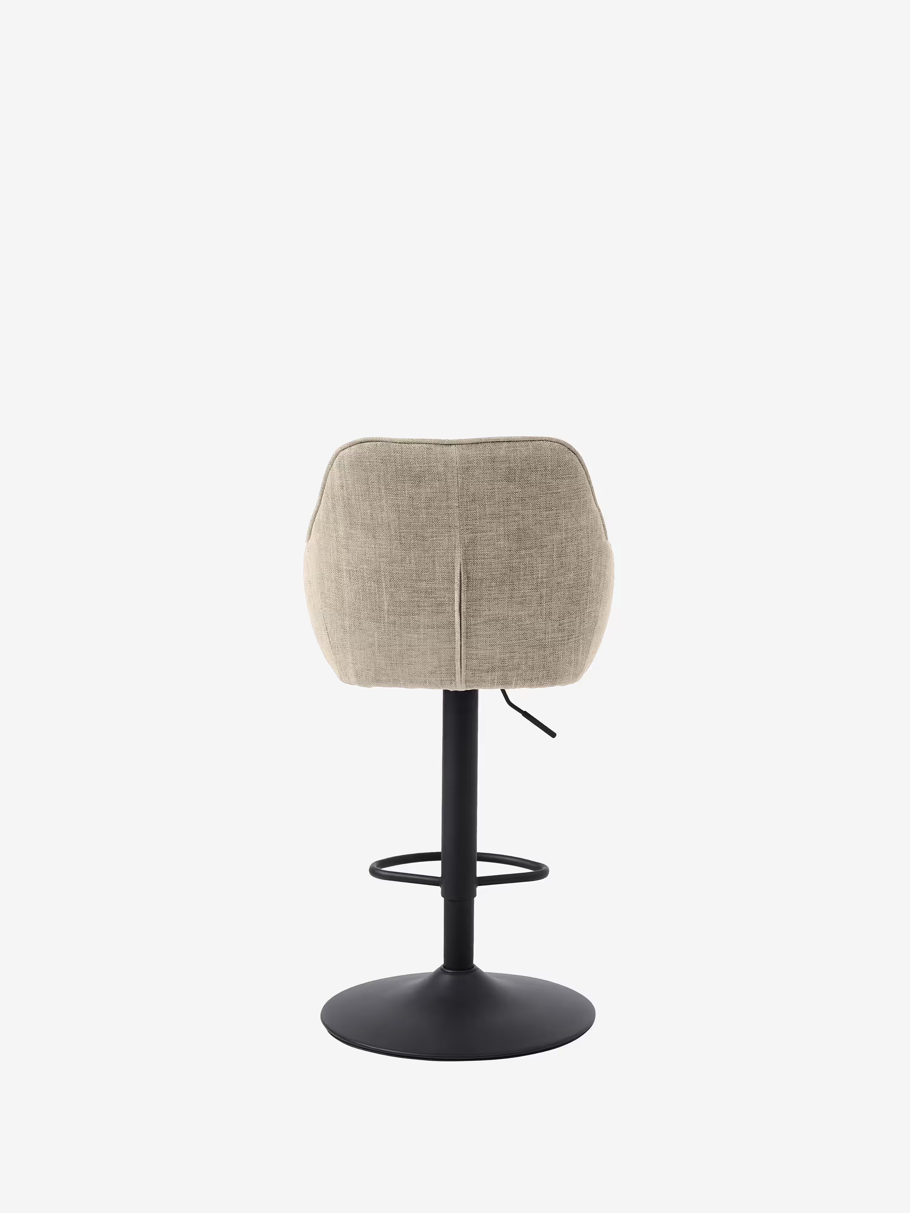 Avola Tabouret pivotant en tissu effet velours côtelé avec base en métal réglable