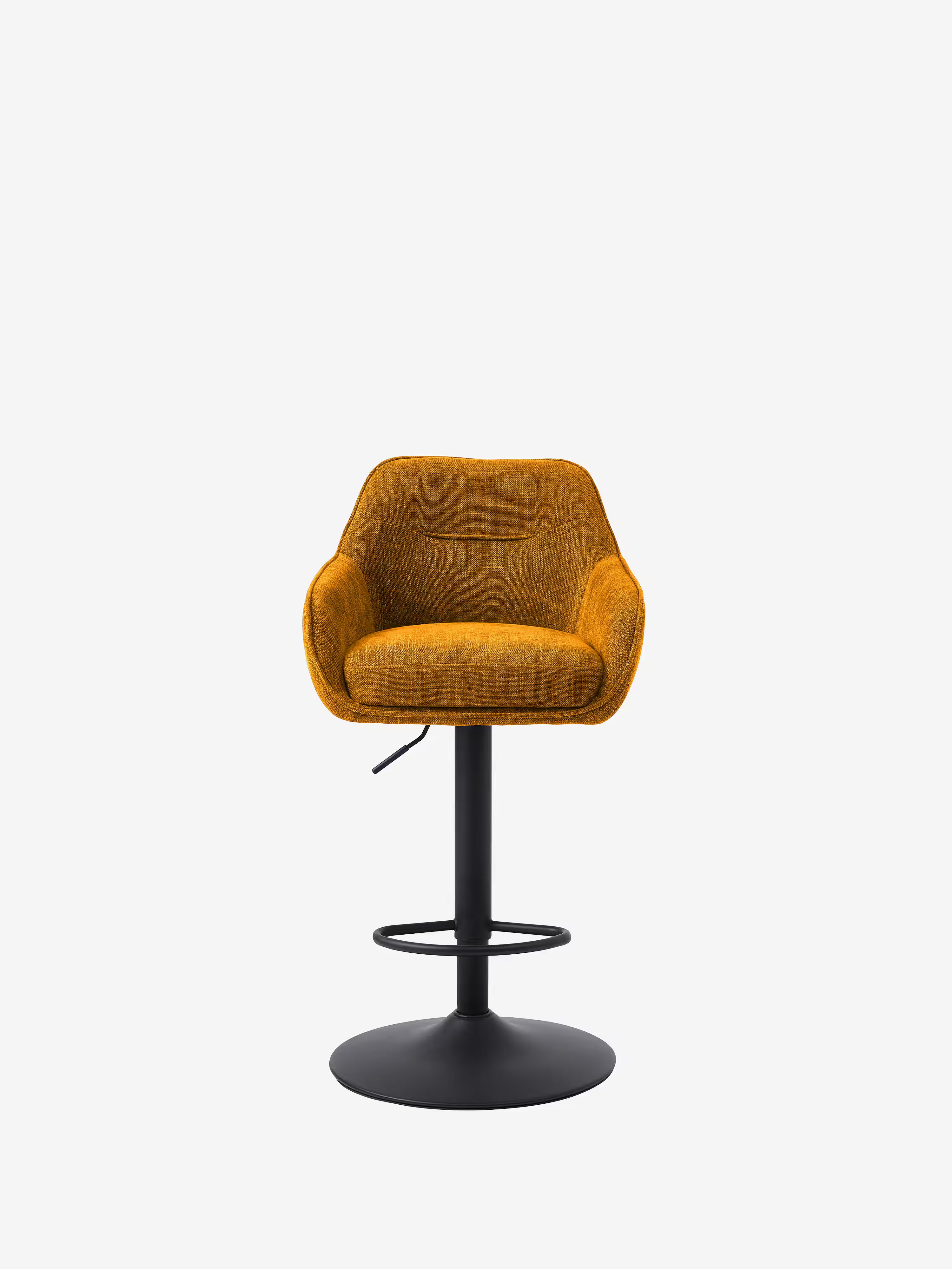 Avola Tabouret pivotant en tissu effet velours côtelé avec base en métal réglable
