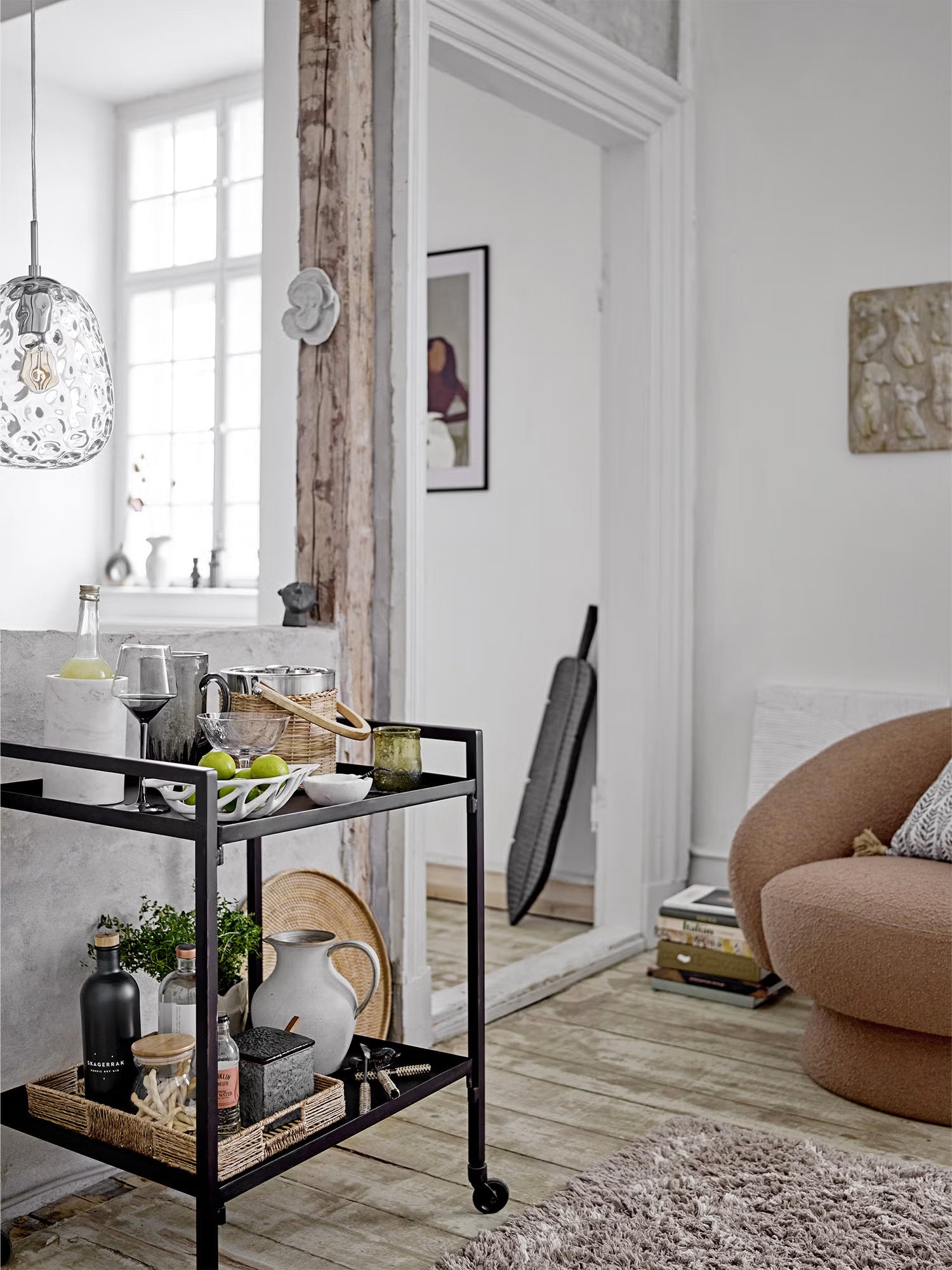 Baele Lampe suspendue en verre transparent - minimaliste à la forme organique