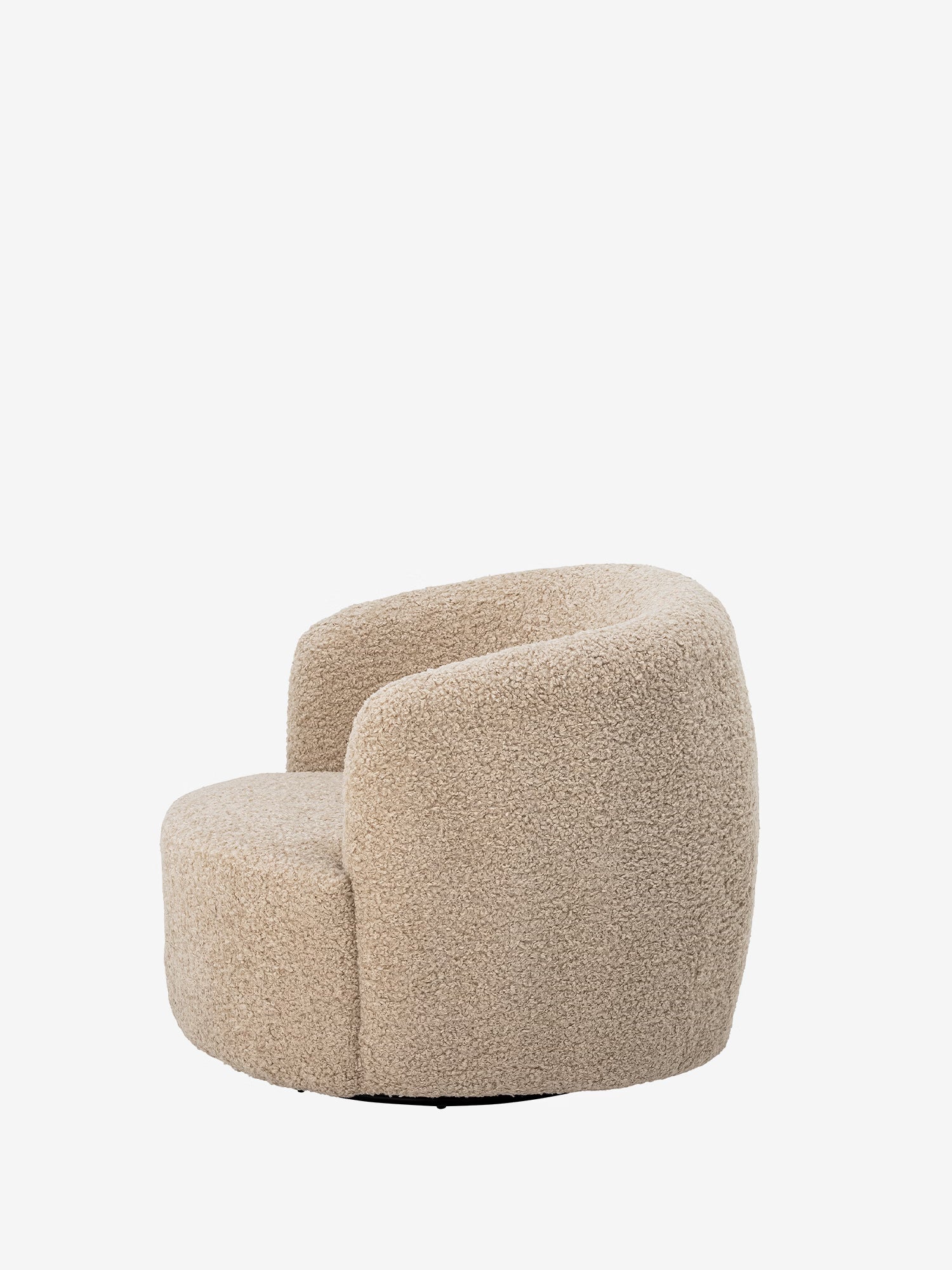 BOCCA Poltroncina lounge girevole in tessuto teddy color beige mandorla