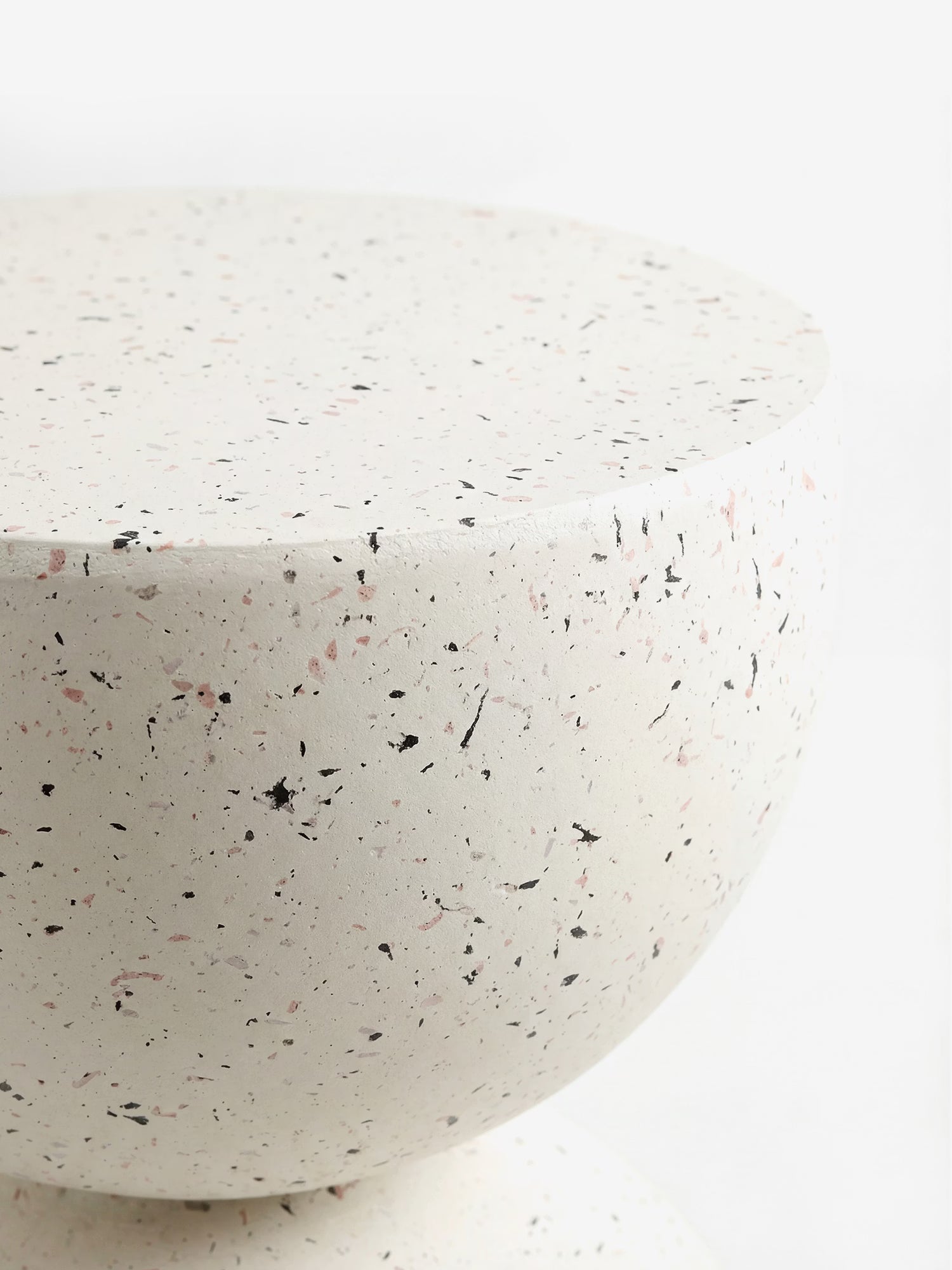 Bonita Fiberclay Side Table with Terrazzo Effect for Living Room and Outdoor Use