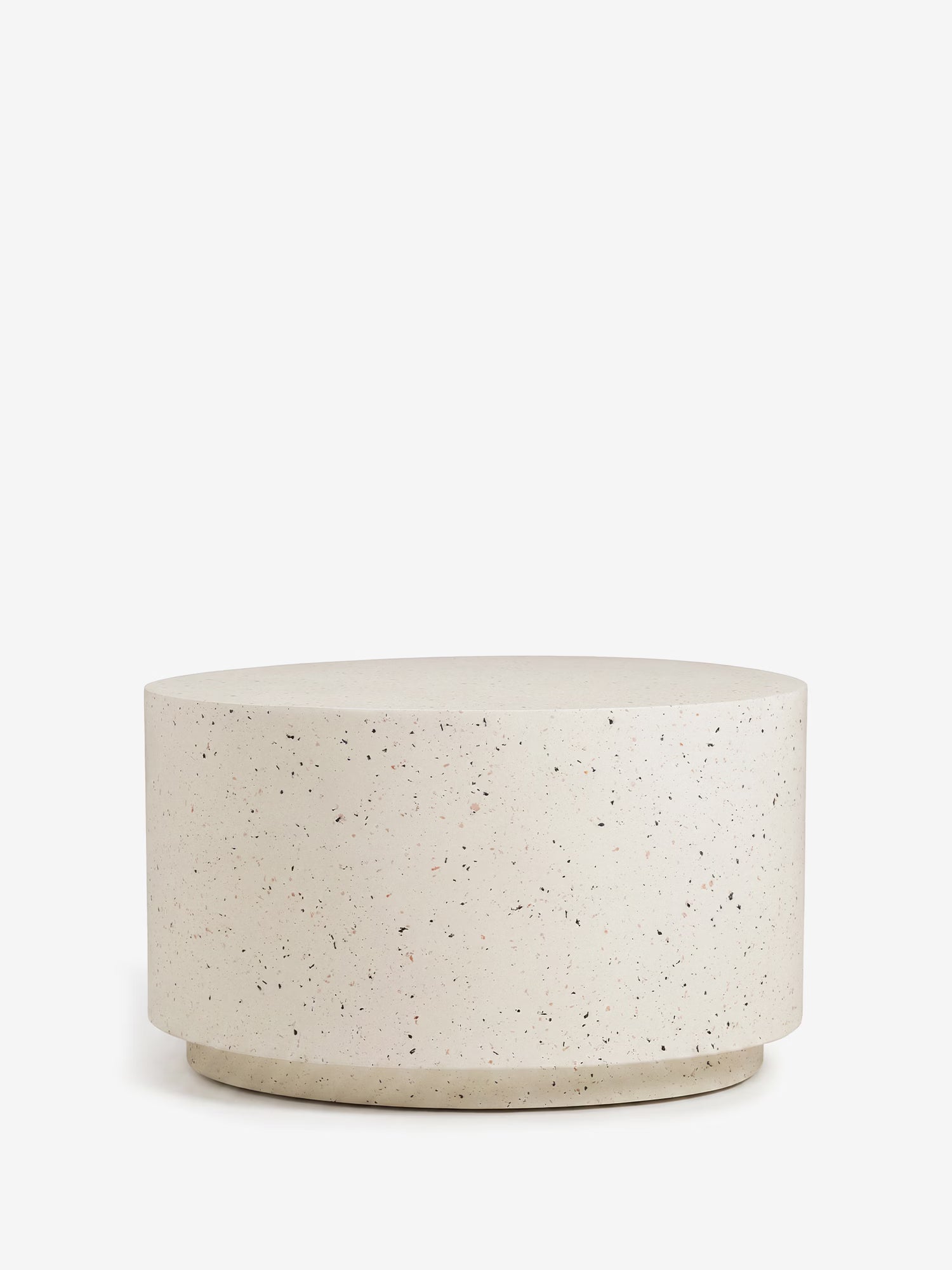 Bonn runder Design-Couchtisch – für Innen- und Außenbereich aus Fiberclay in Terrazzo-Optik