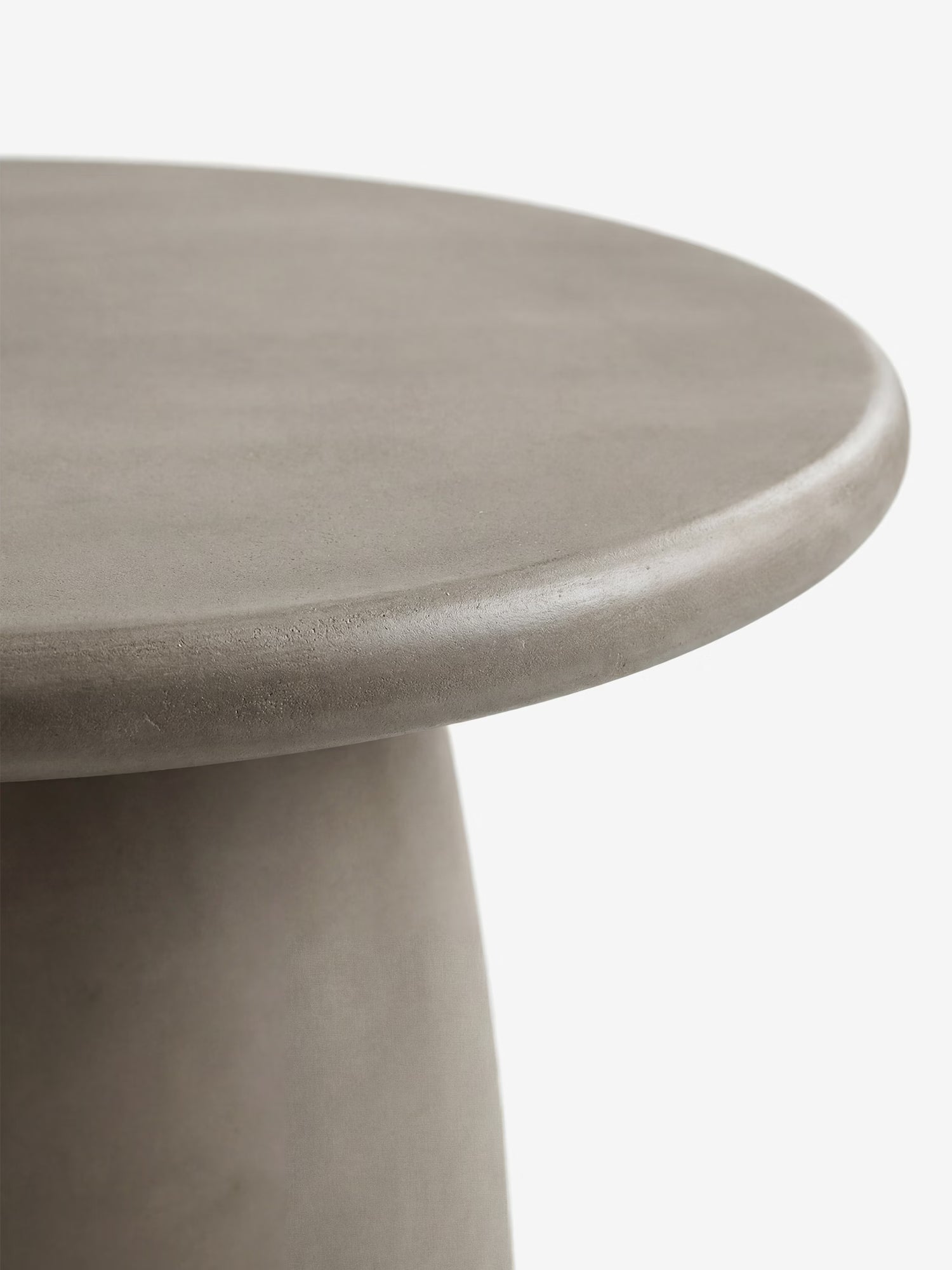 Bonnet mesa redonda de exterior de fiberclay gris ø120 cm escultórica y matérica