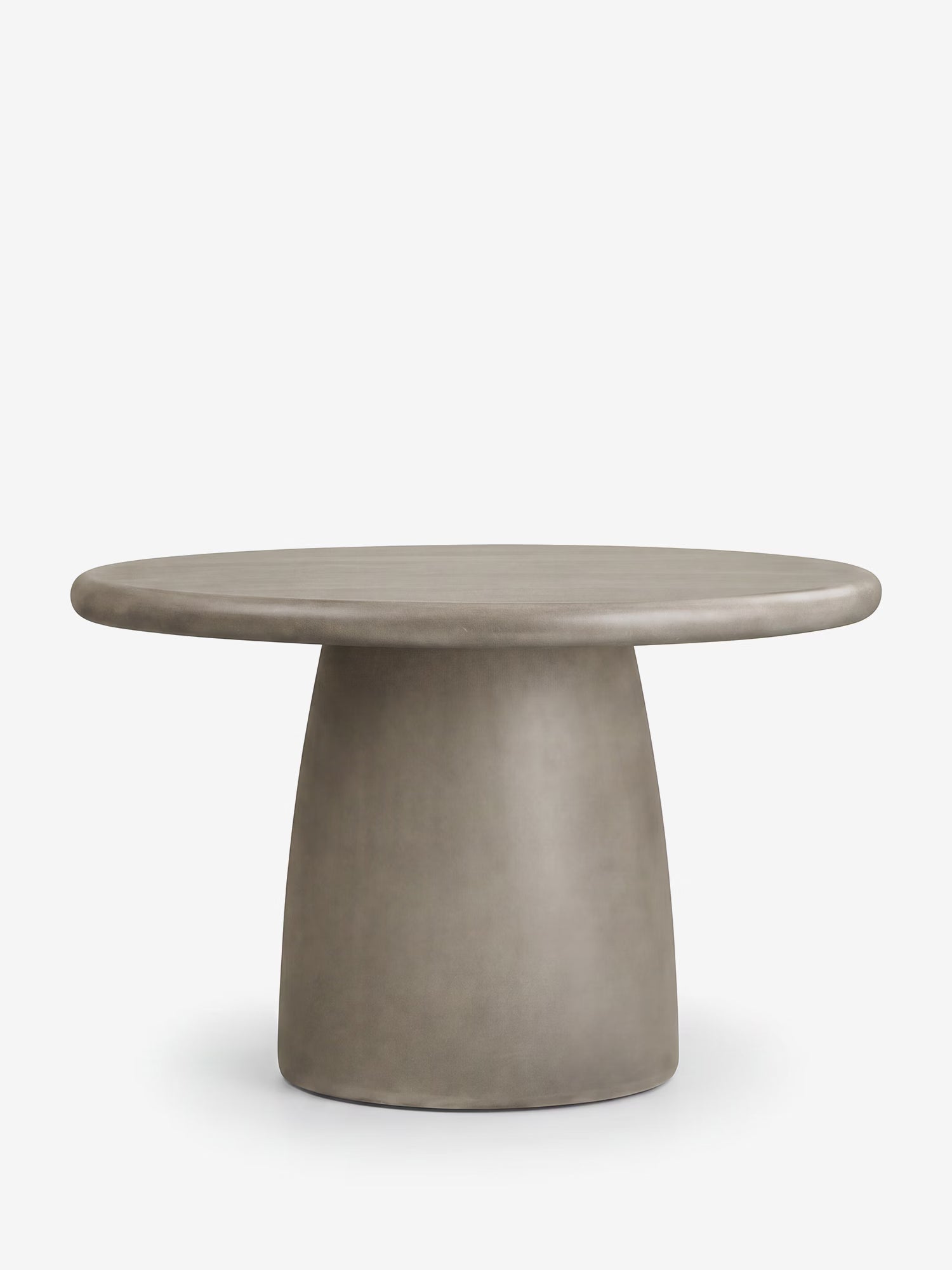 Bonnet mesa redonda de exterior de fiberclay gris ø120 cm escultórica y matérica