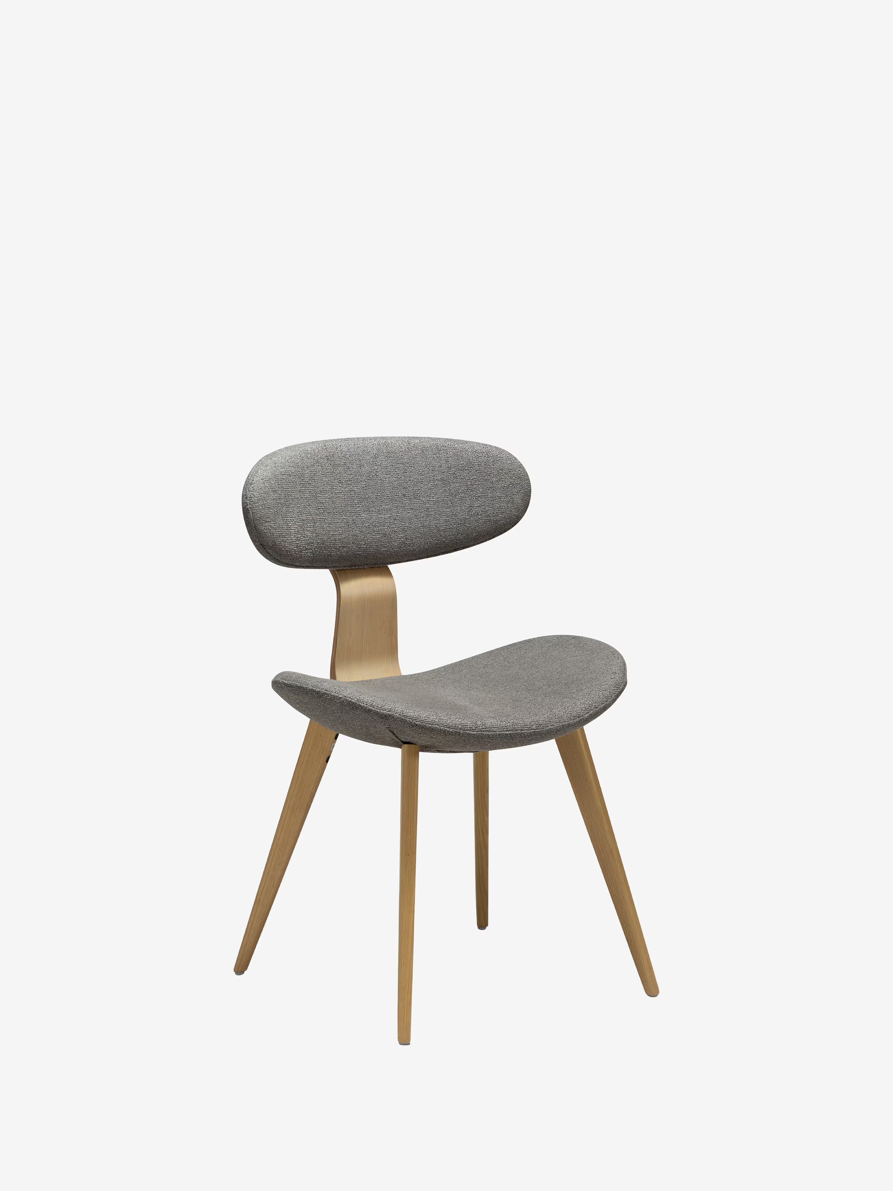 Buckle Bouclé chair with solid wood legs - futuristic Scandinavian design