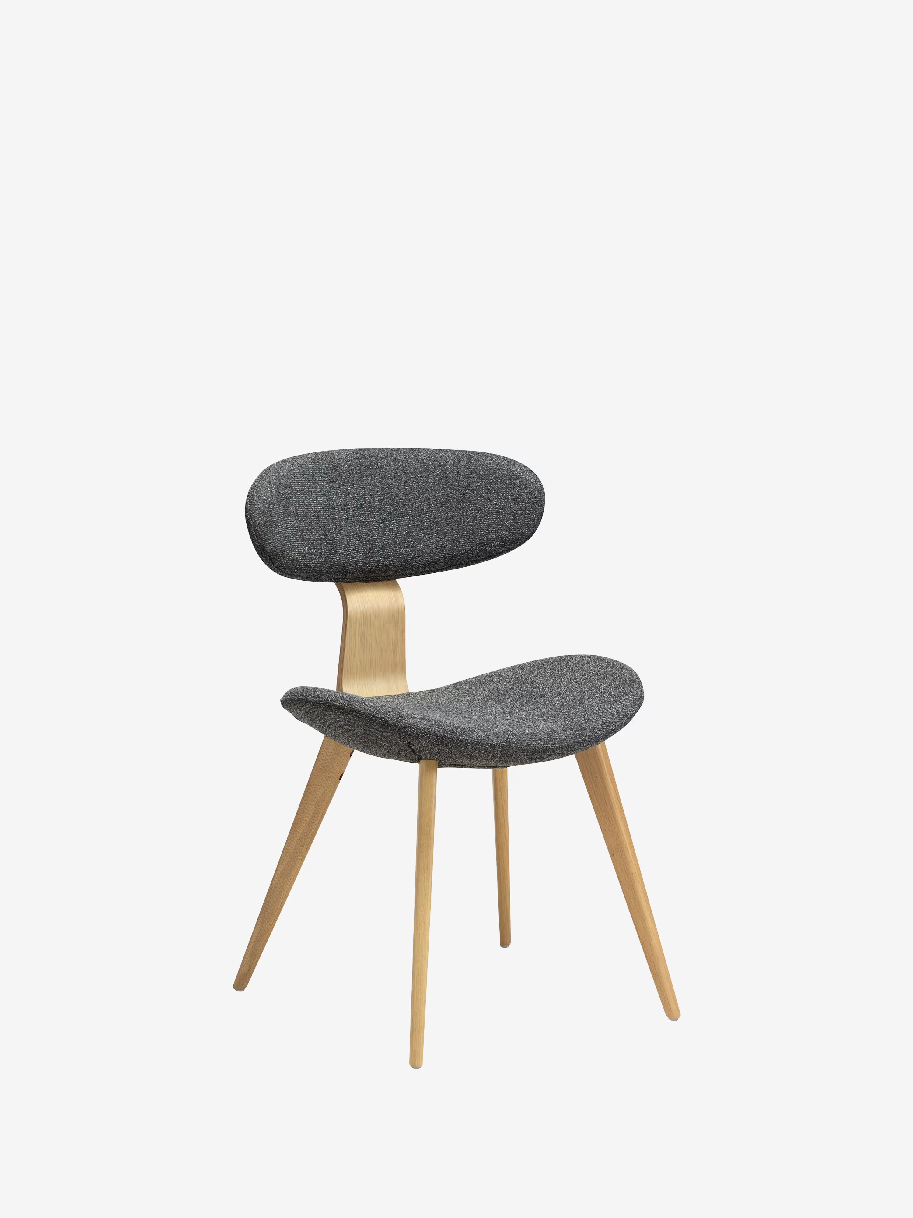 Buckle Chaise en bouclé avec pieds en bois massif - design scandinave futuriste