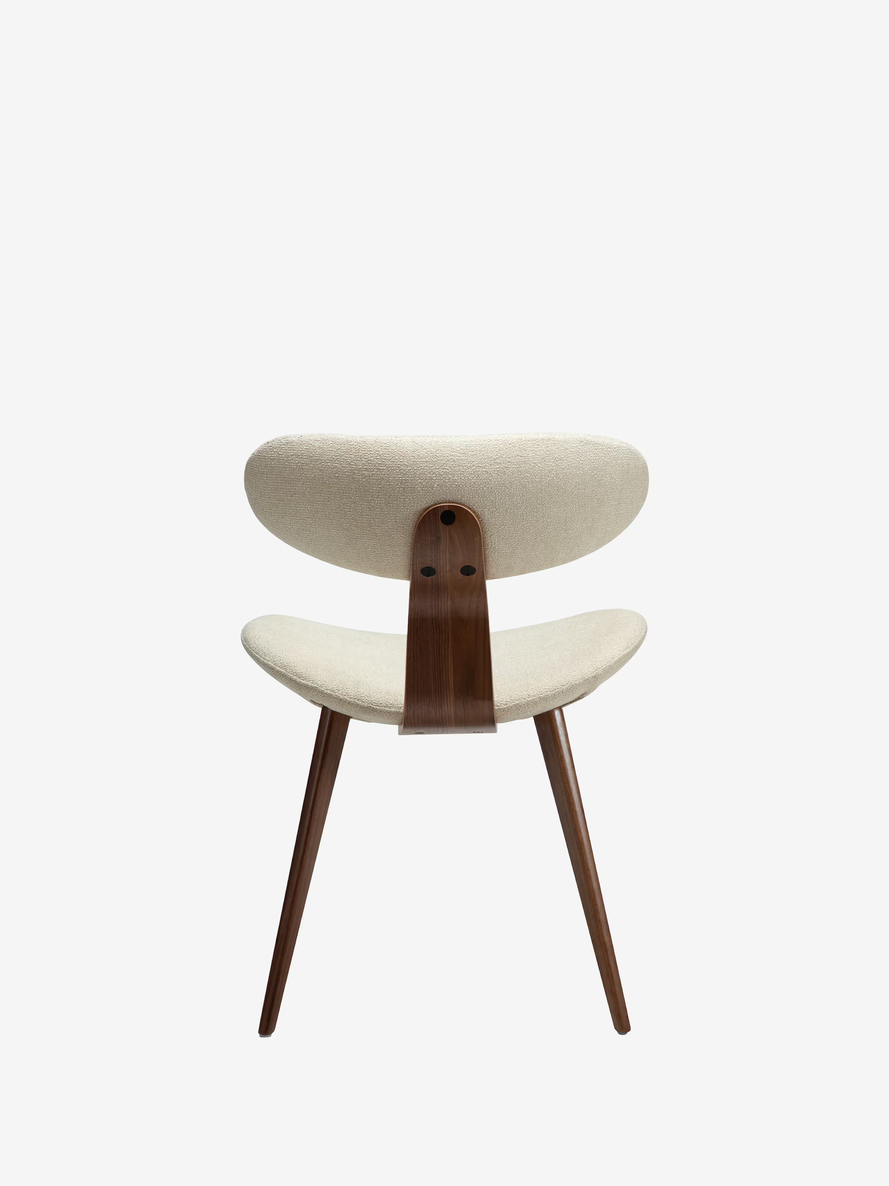 Buckle Chaise en bouclé avec pieds en bois massif - design scandinave futuriste