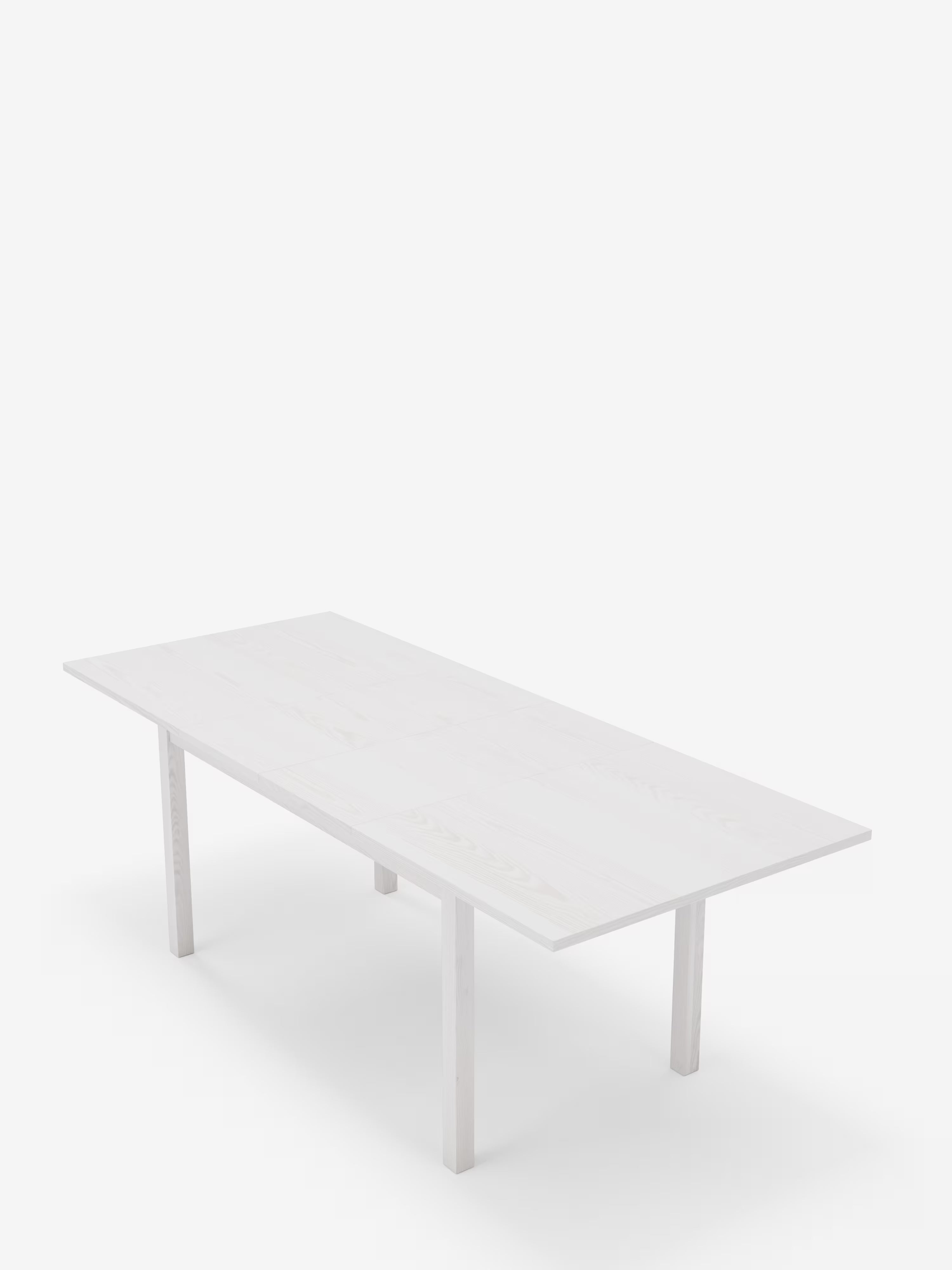 Caio Extendable table in white ash effect melamine – 140 (220) x 90 cm
