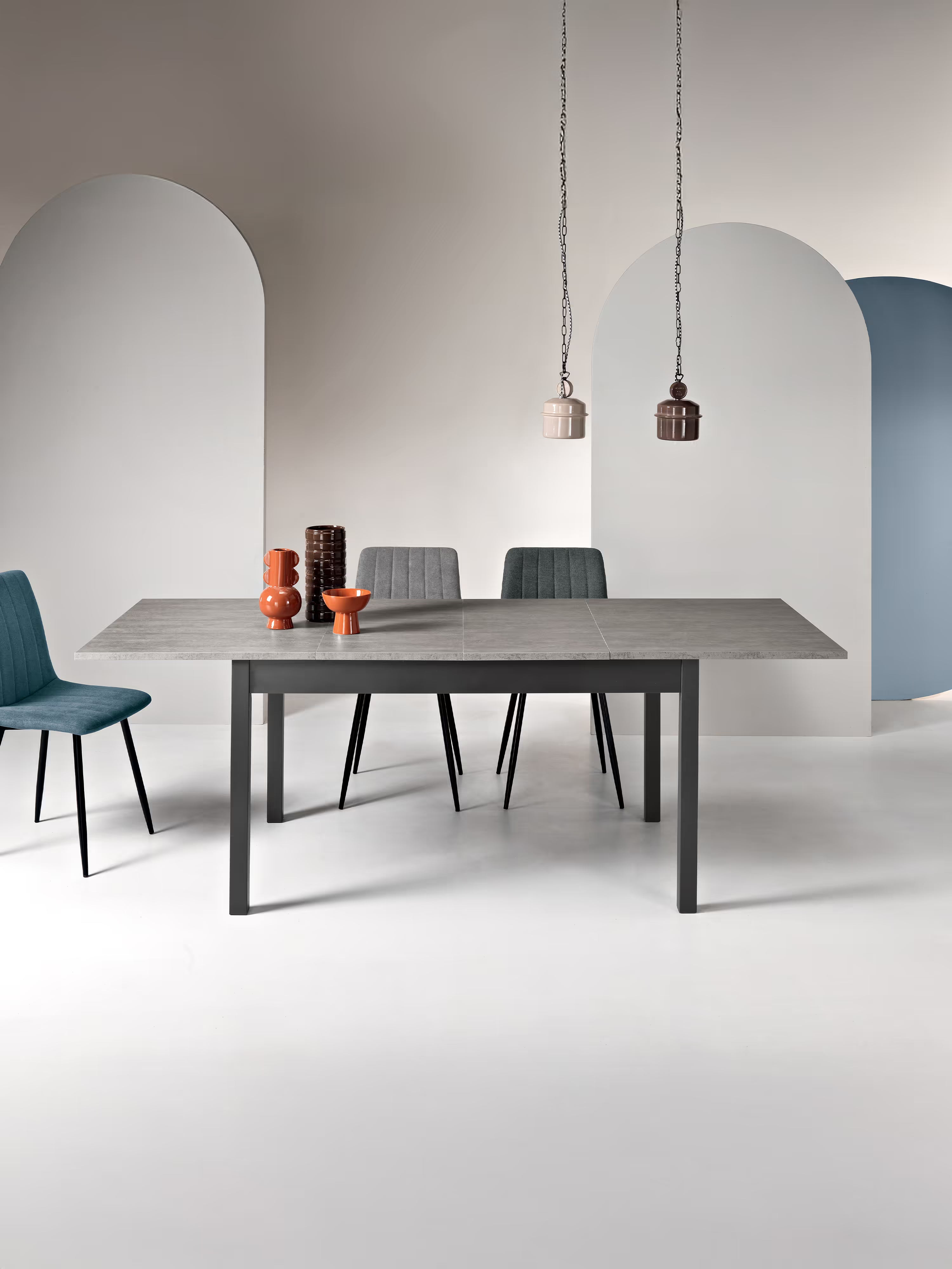 Caio Tavolo allungabile in melaminico effetto cemento – 140 (220) x 90 cm