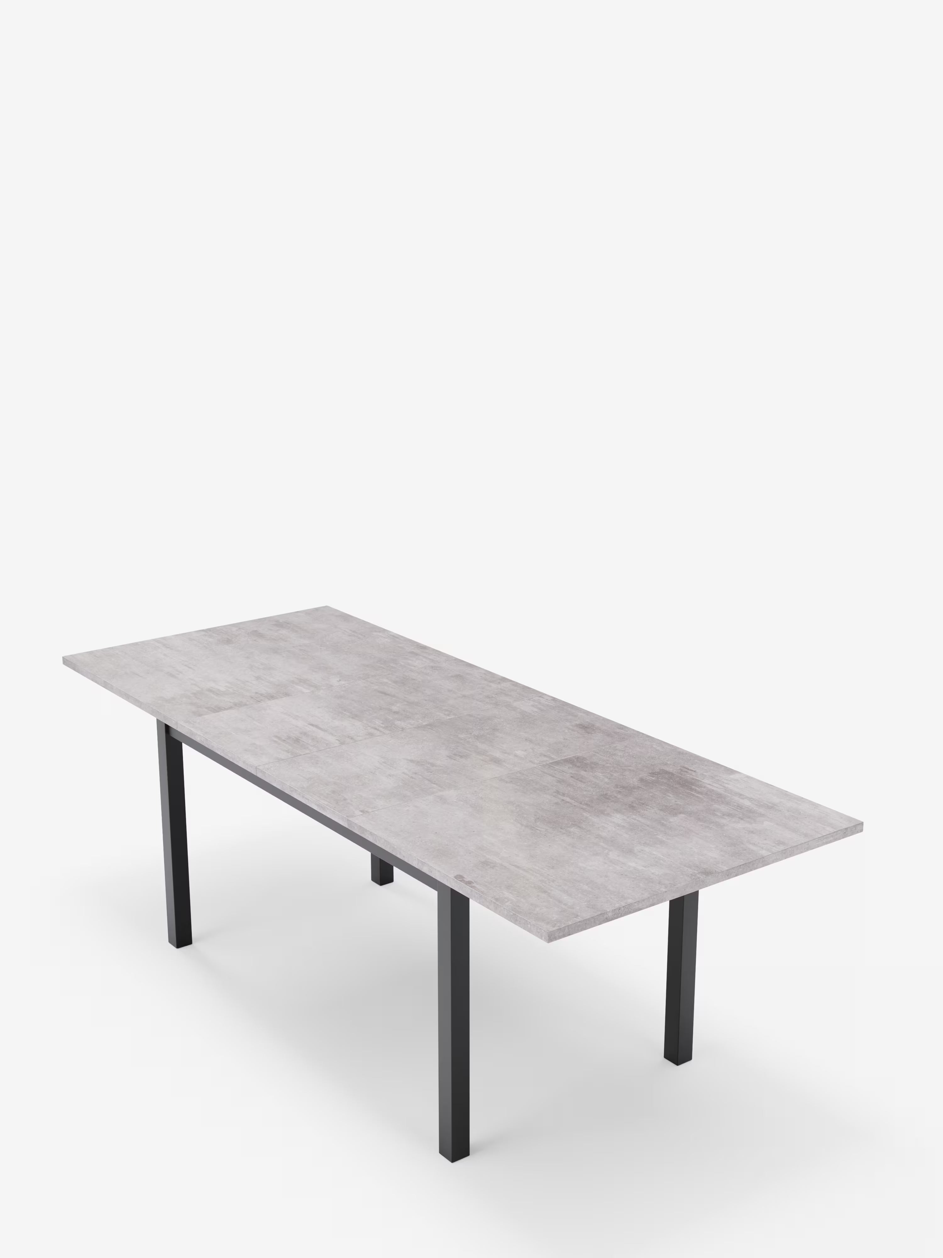 Caio Extendable table in cement effect melamine – 140 (220) x 90 cm