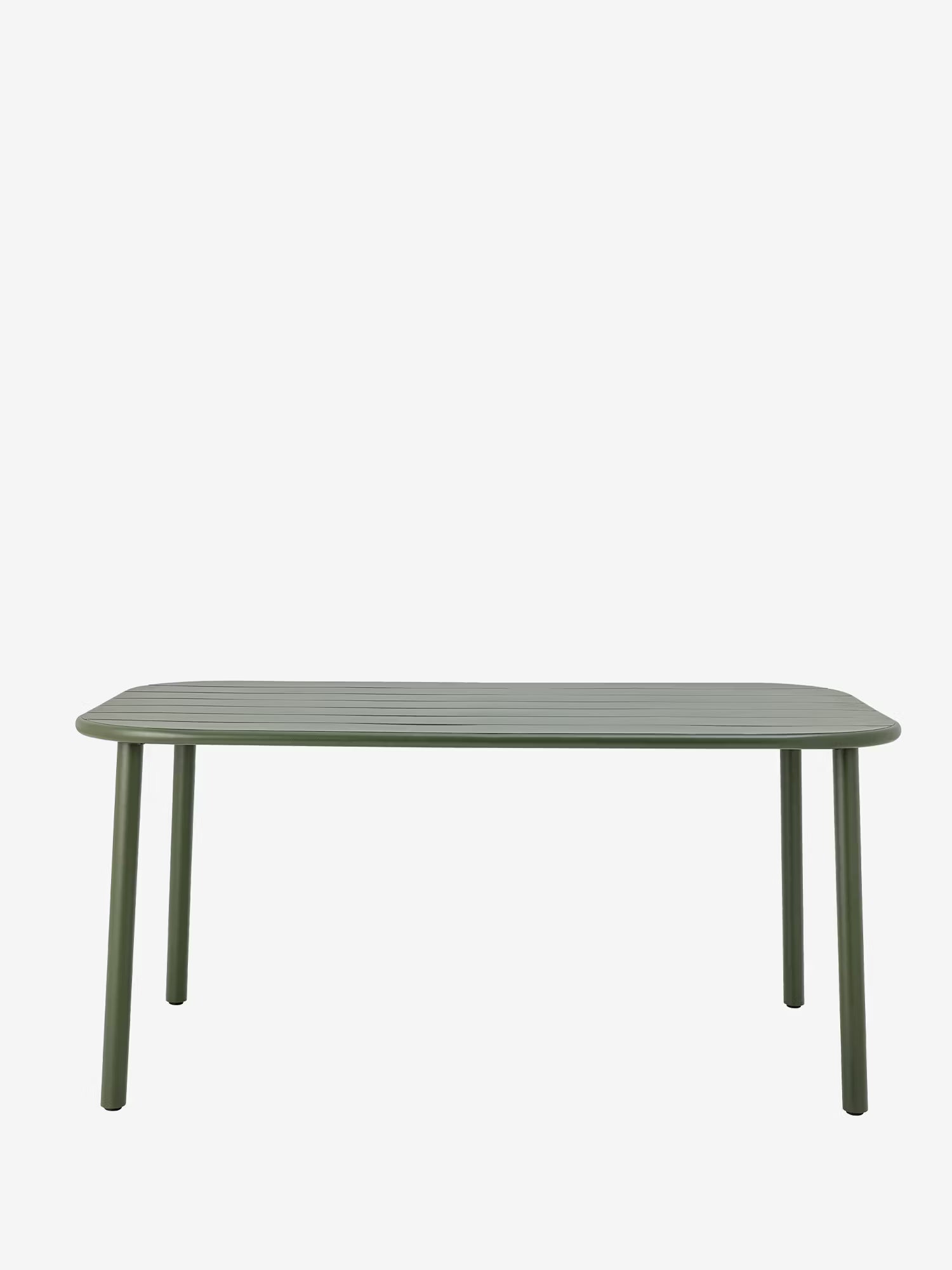 Calana Outdoor-Esstisch für den Außenbereich aus grünem Metall 160×90 cm
