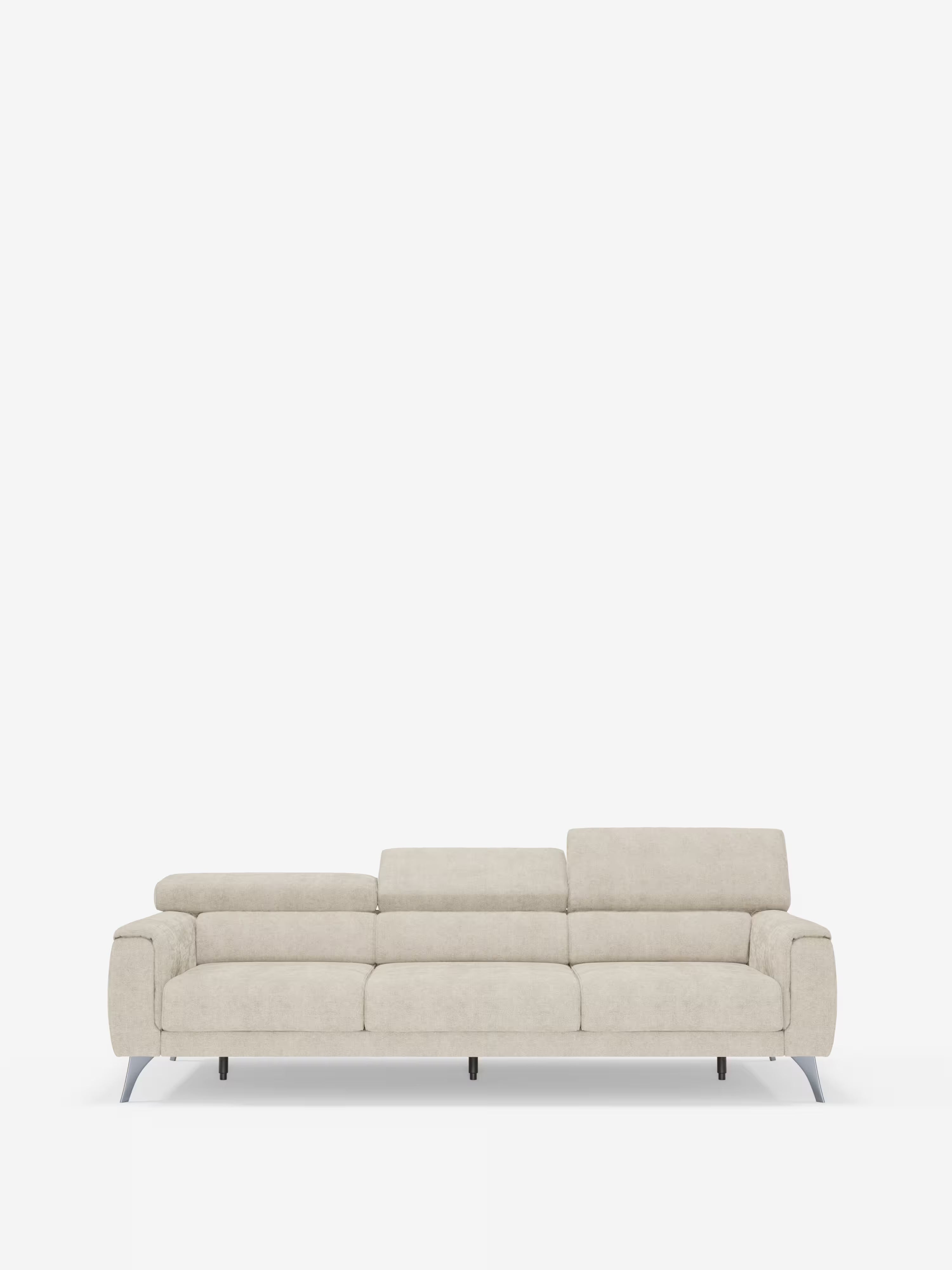 Caravaggio Sofa für 4 Personen mit drei ausziehbaren Sitzen und verstellbaren Kopfstützen aus fleckenabweisendem Stoff