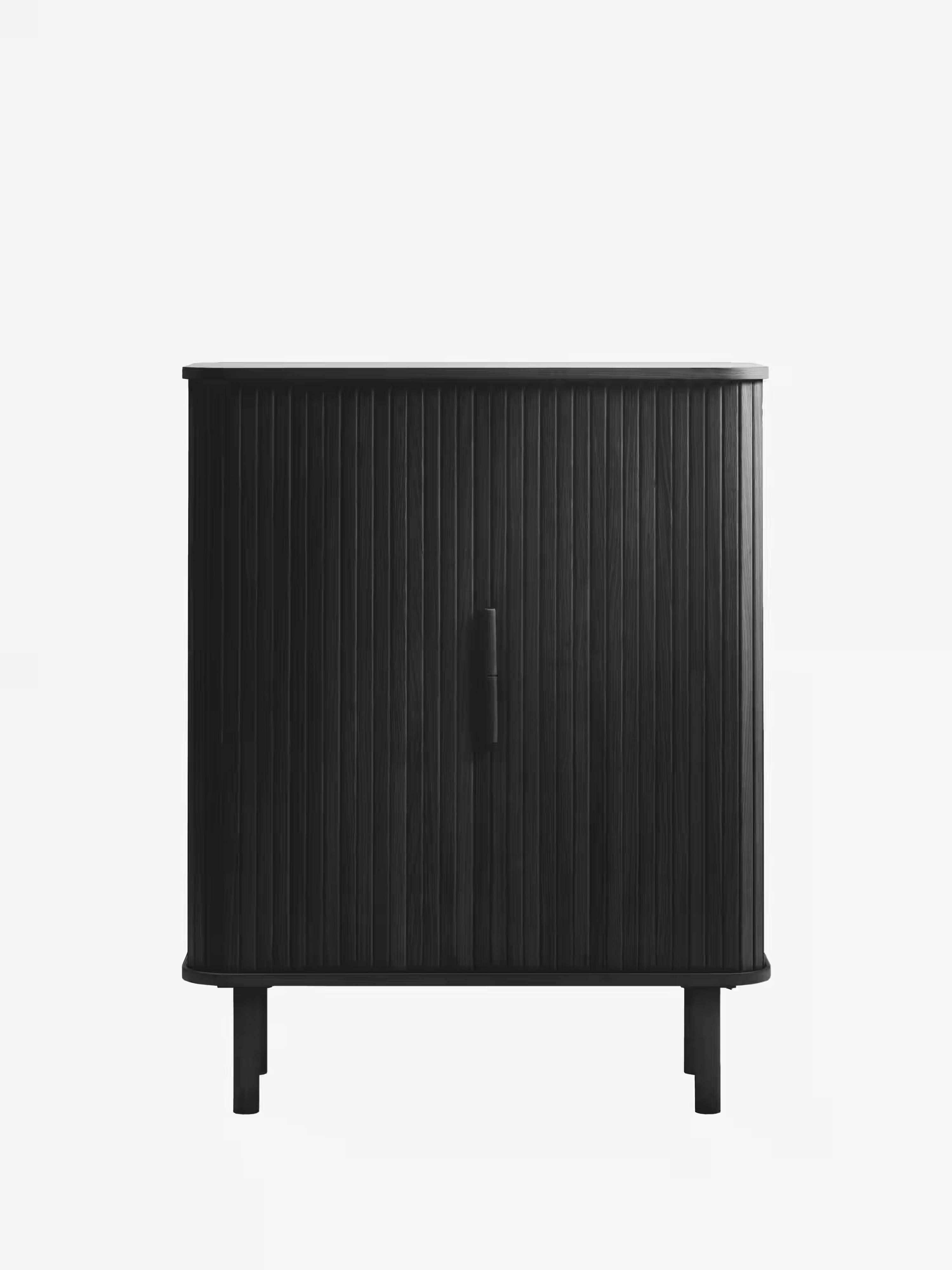 Cavo aparador alto en roble negro chapado - 2 puertas 113 x 90 cm