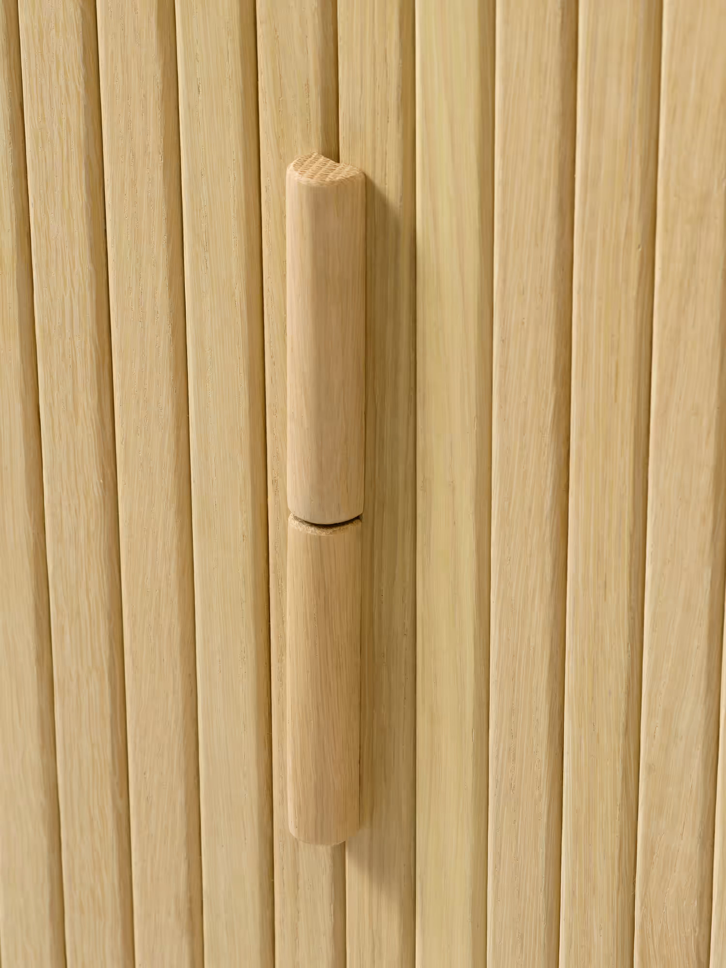 Cavo crédence haute plaquée chêne naturel - 2 portes 113 x 90 cm